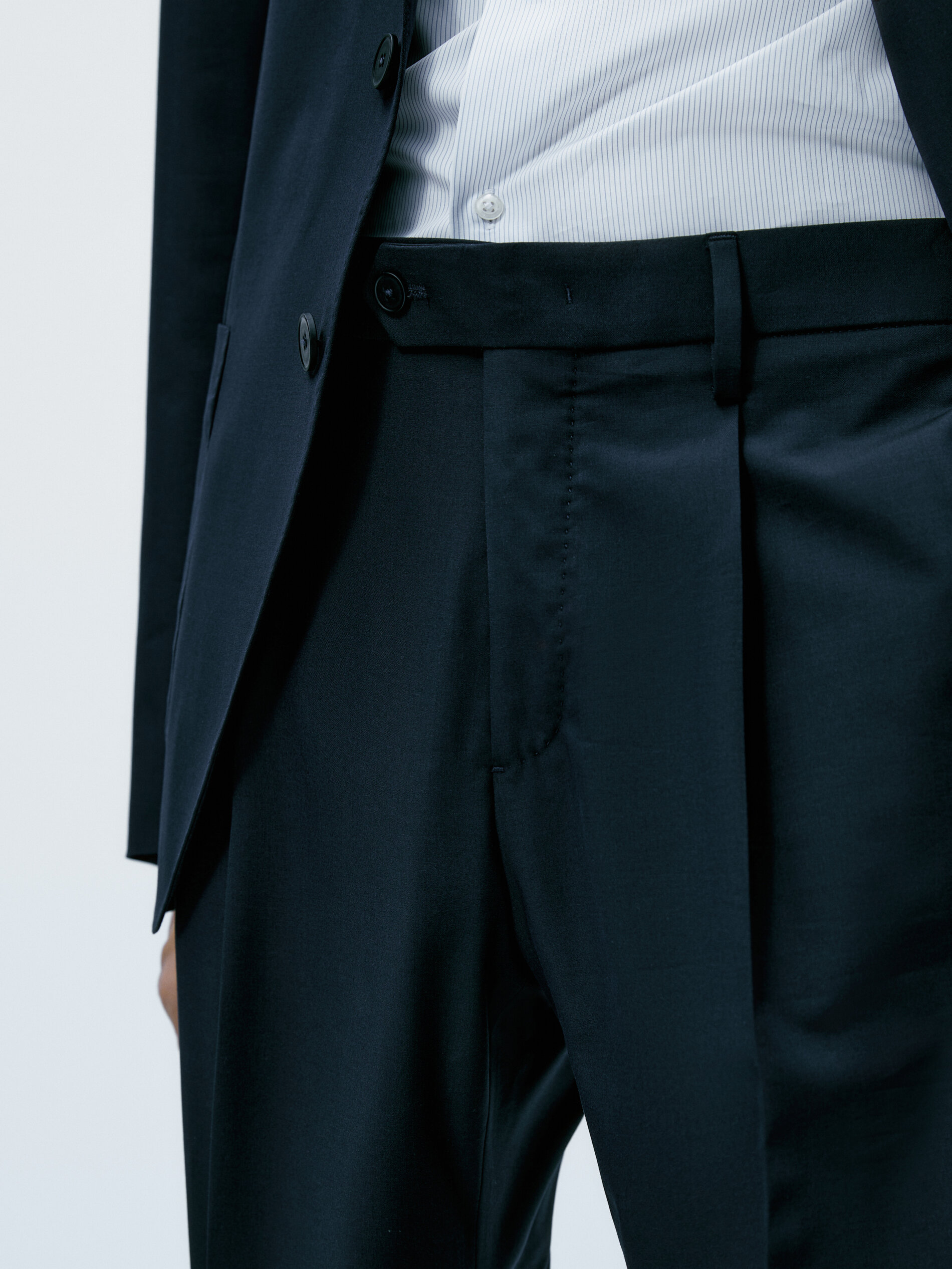 ELANHOOD BLACK  BLUE Slim Fit Formal Trouser Formal Pant For Men