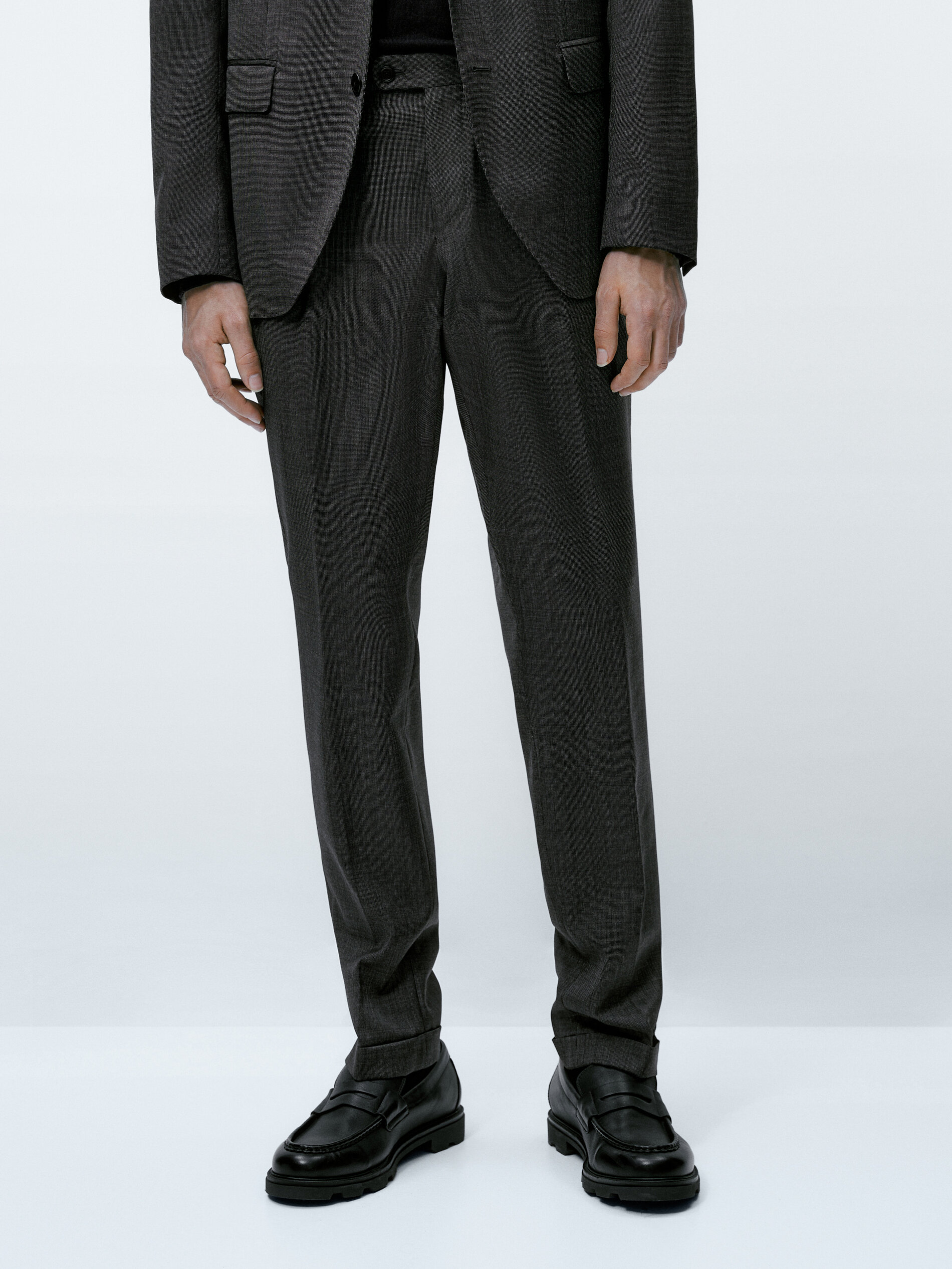 grey pink art silk straight jacket trouser suit 5009