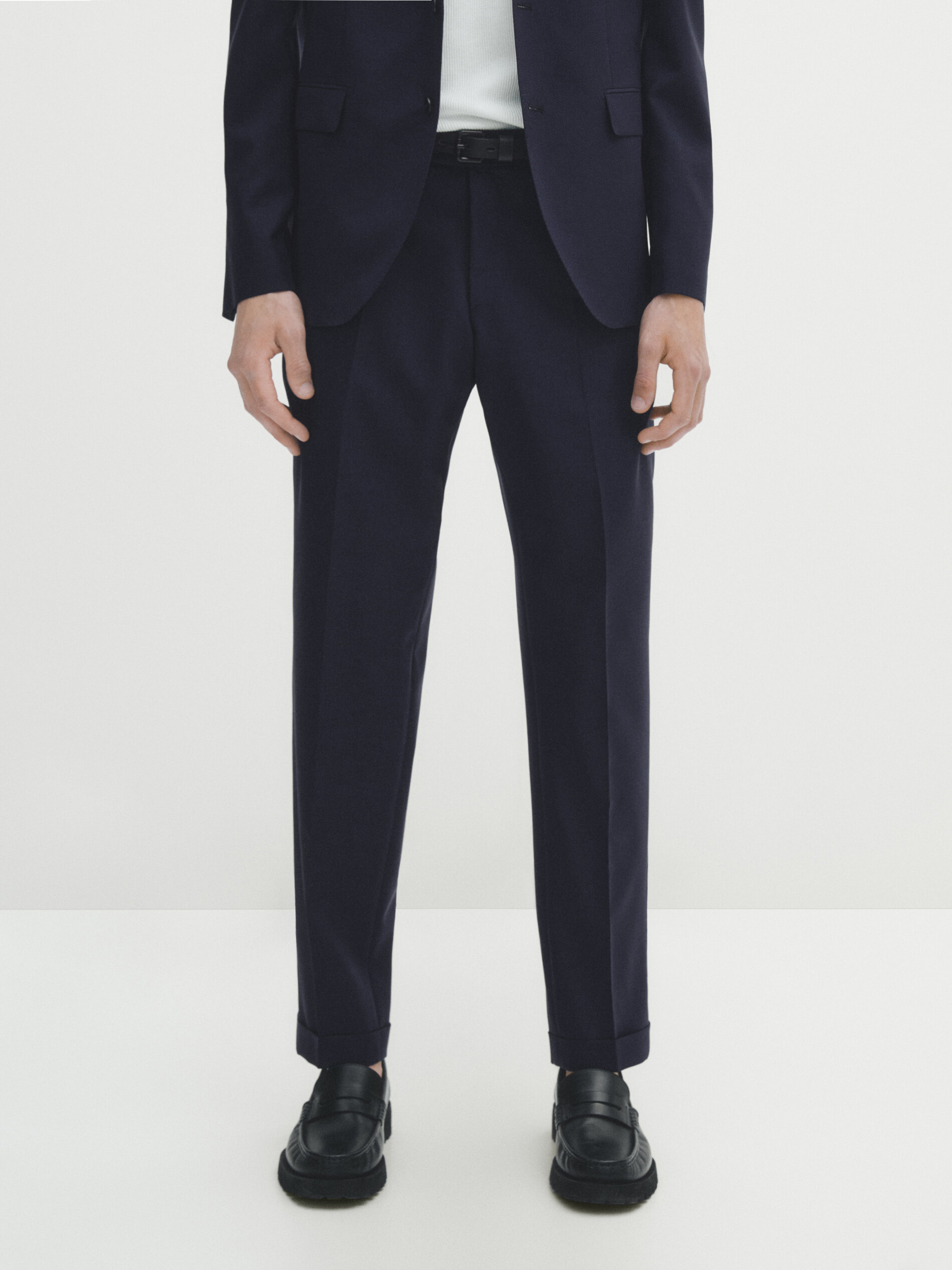 100 WOOL SUIT TROUSERS  Navy blue  ZARA India