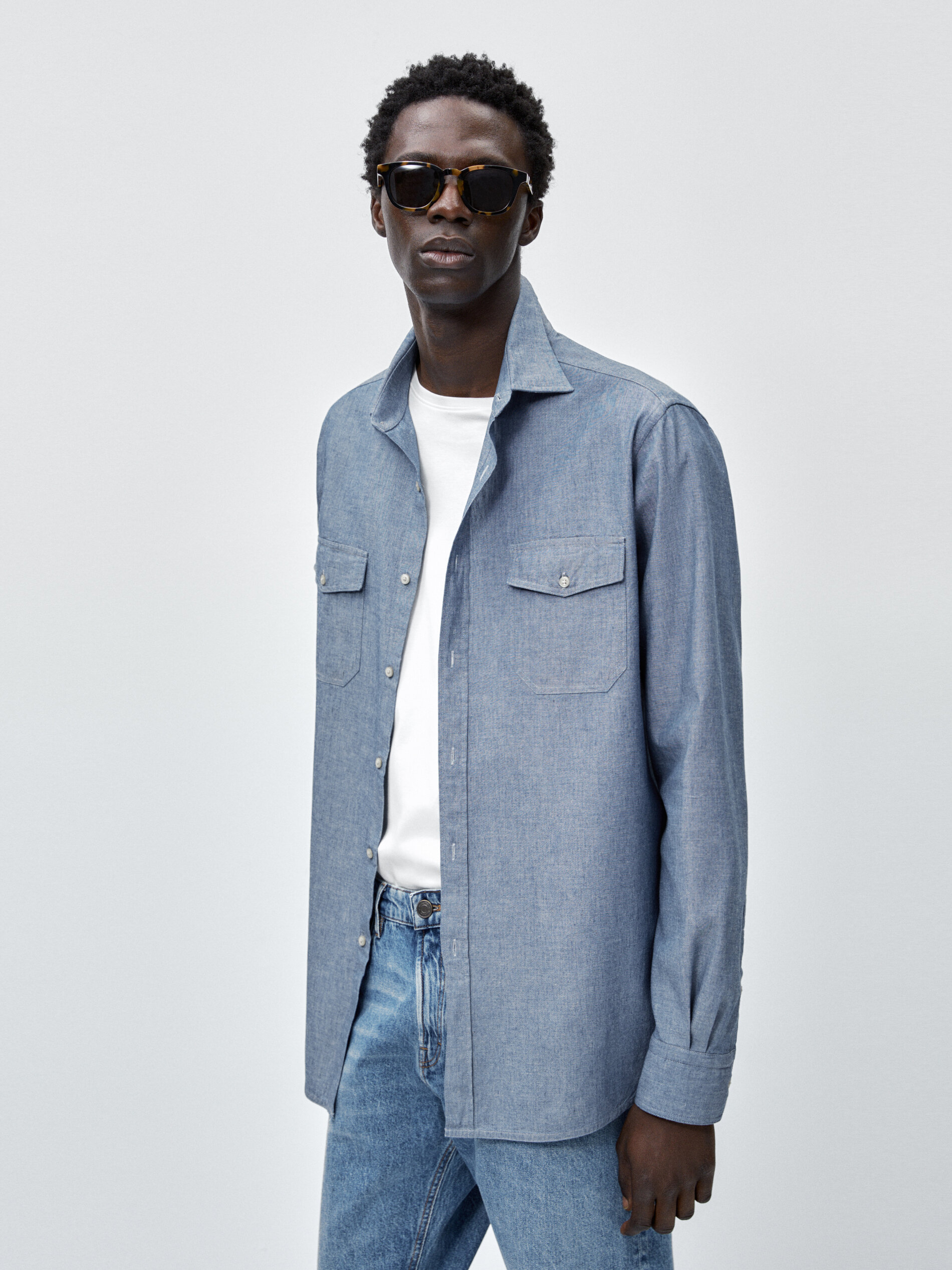 White dress shirt without pocket cheap