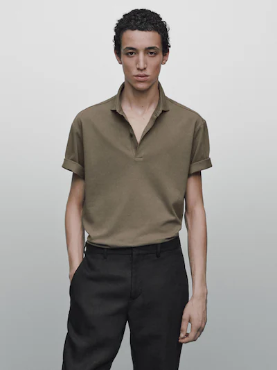 Vader heel fijn taal Cotton linen blend polo shirt - Limited Edition - Massimo Dutti United  States of America