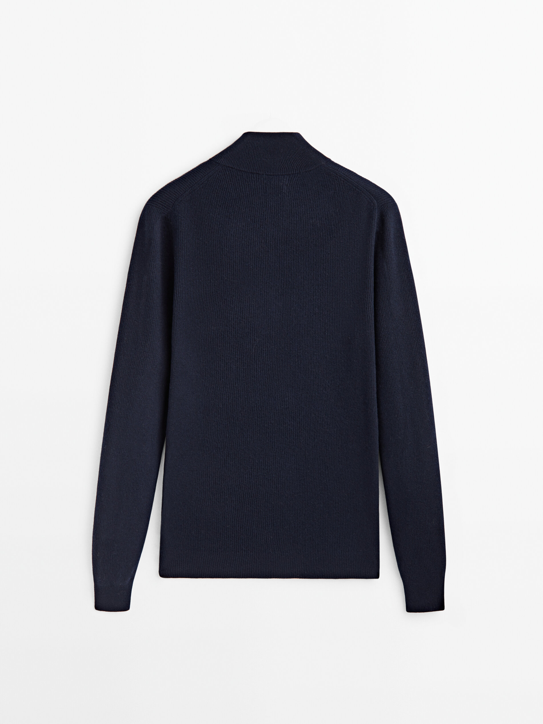 mock turtleneck sweater with back zipper
