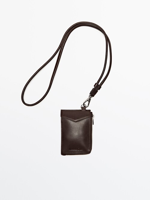 agitatie Geavanceerde Passief Leather wallet with strap - Massimo Dutti USA