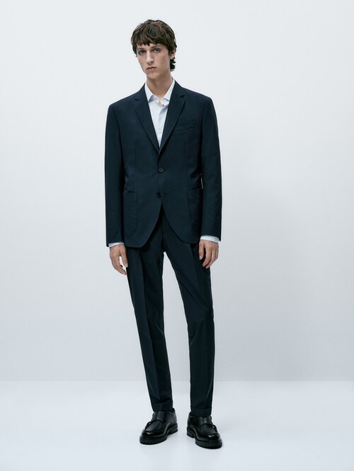 Zegenen Aardappelen Empirisch Wool and cotton suit blazer - Massimo Dutti Georgia
