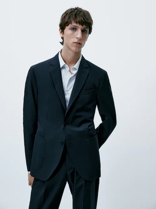Zegenen Aardappelen Empirisch Wool and cotton suit blazer - Massimo Dutti Georgia