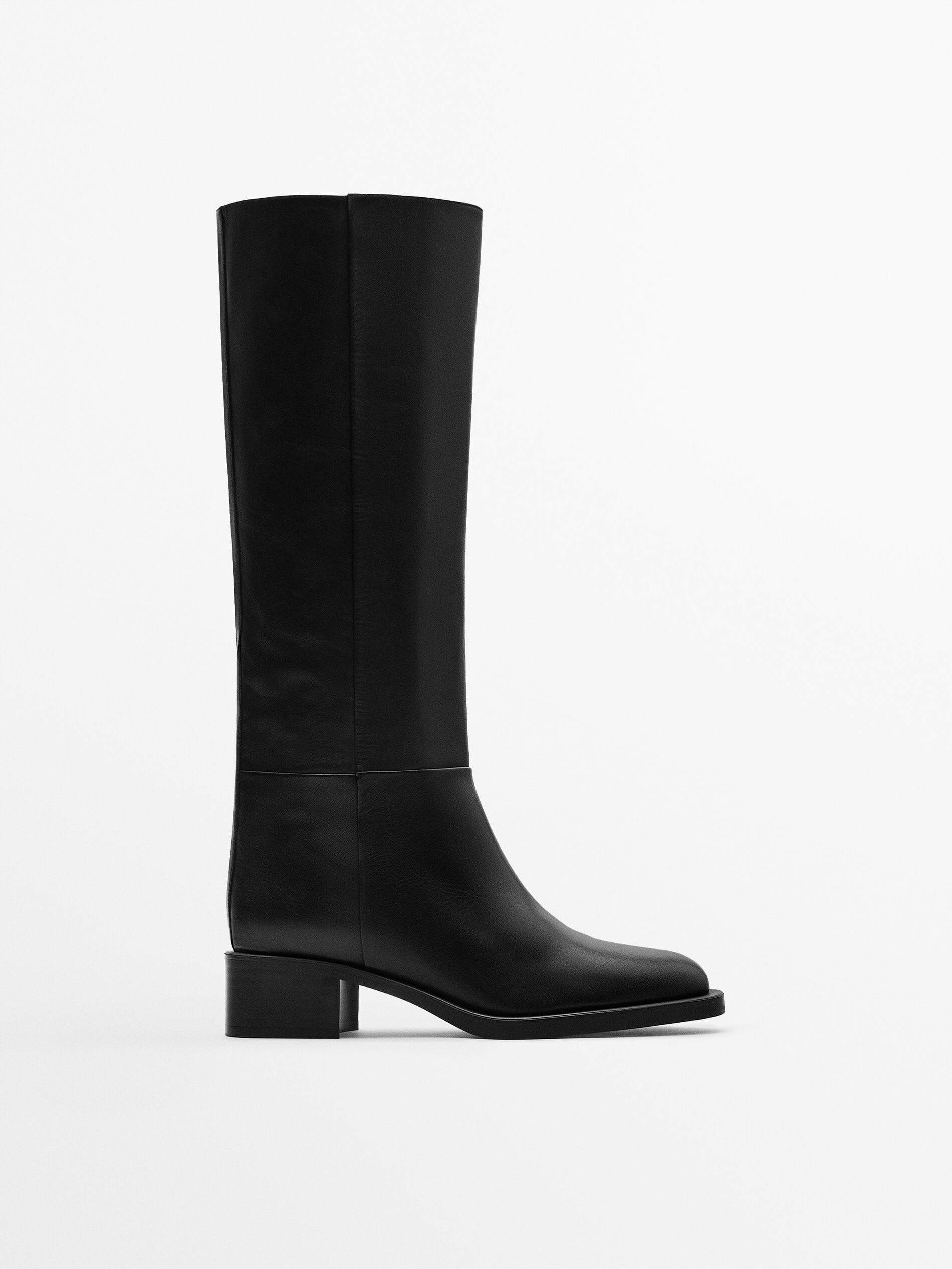 Flat leather boots - Massimo Dutti Worldwide