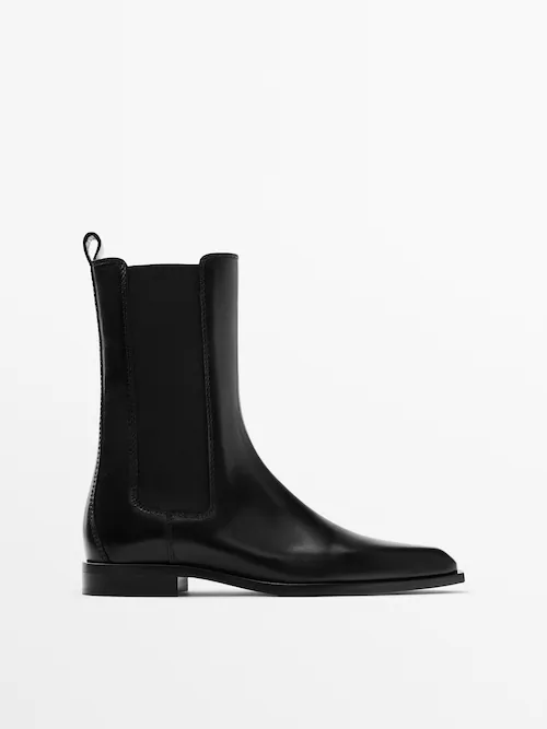 Ungdom Far Opsætning Flat leather Chelsea boots - Massimo Dutti Costa Rica