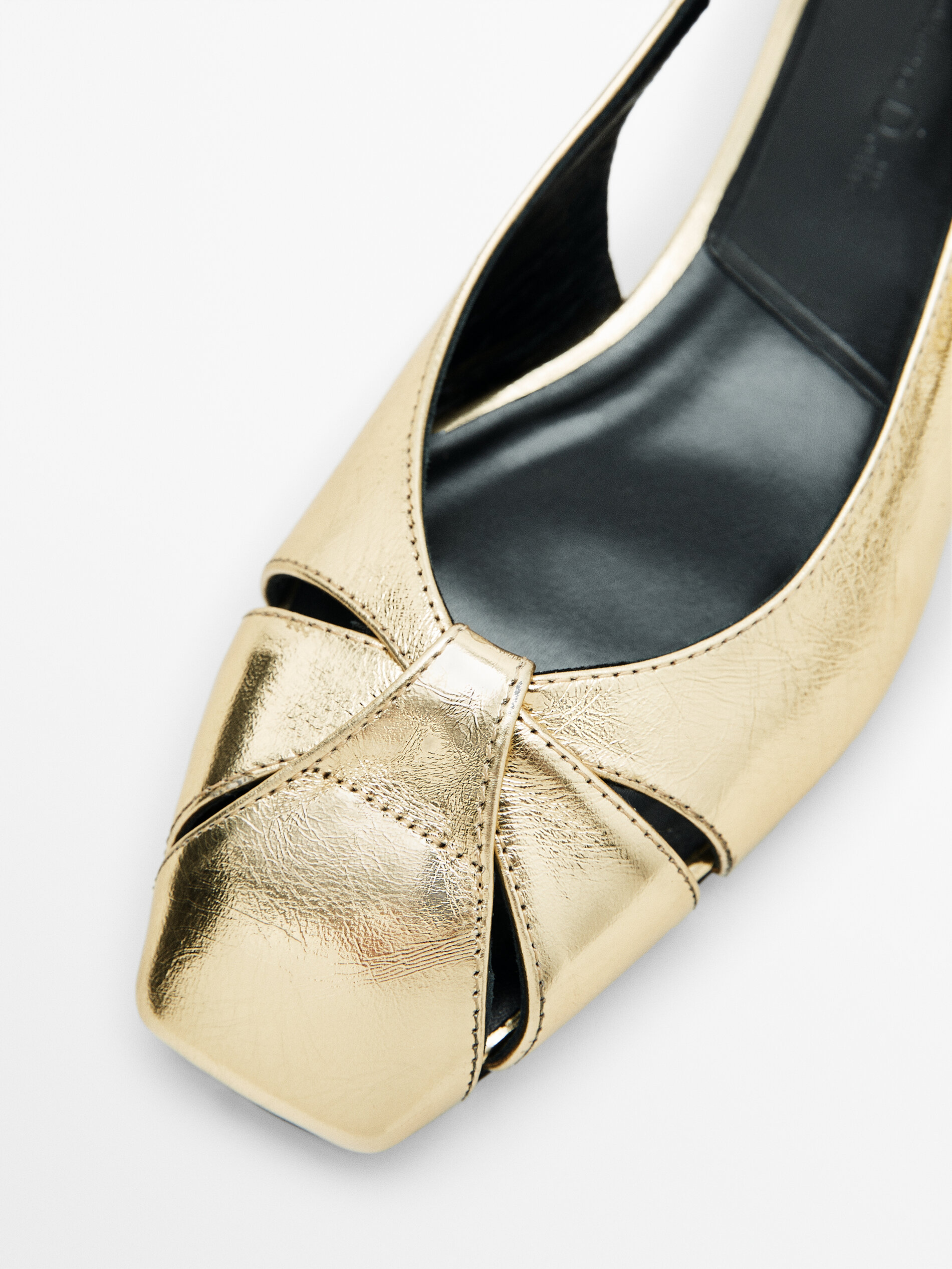 Platte leren slingbacks - Massimo Dutti Belgium