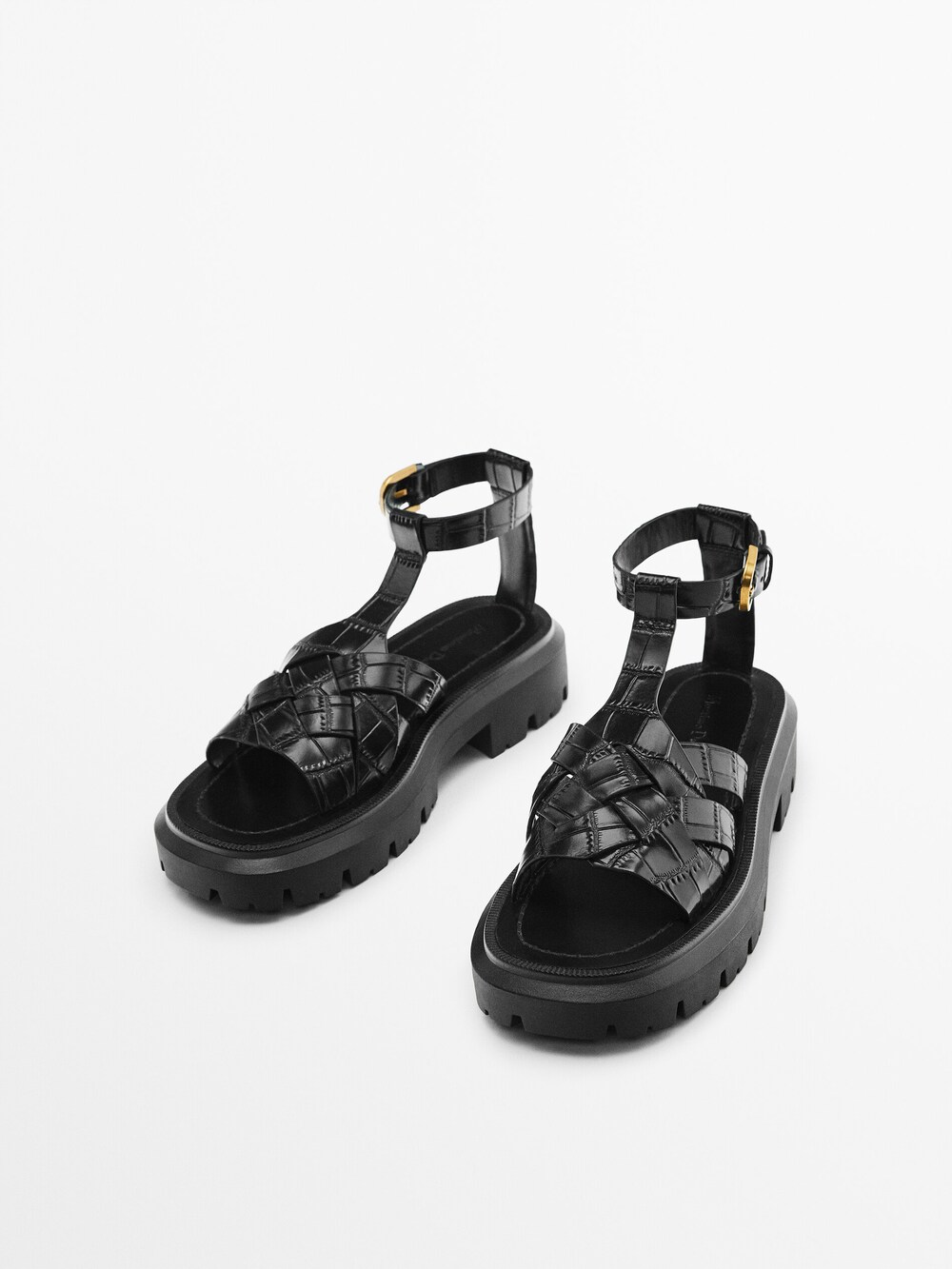 LEATHER SANDALS WITH SUPER TRACK SOLE