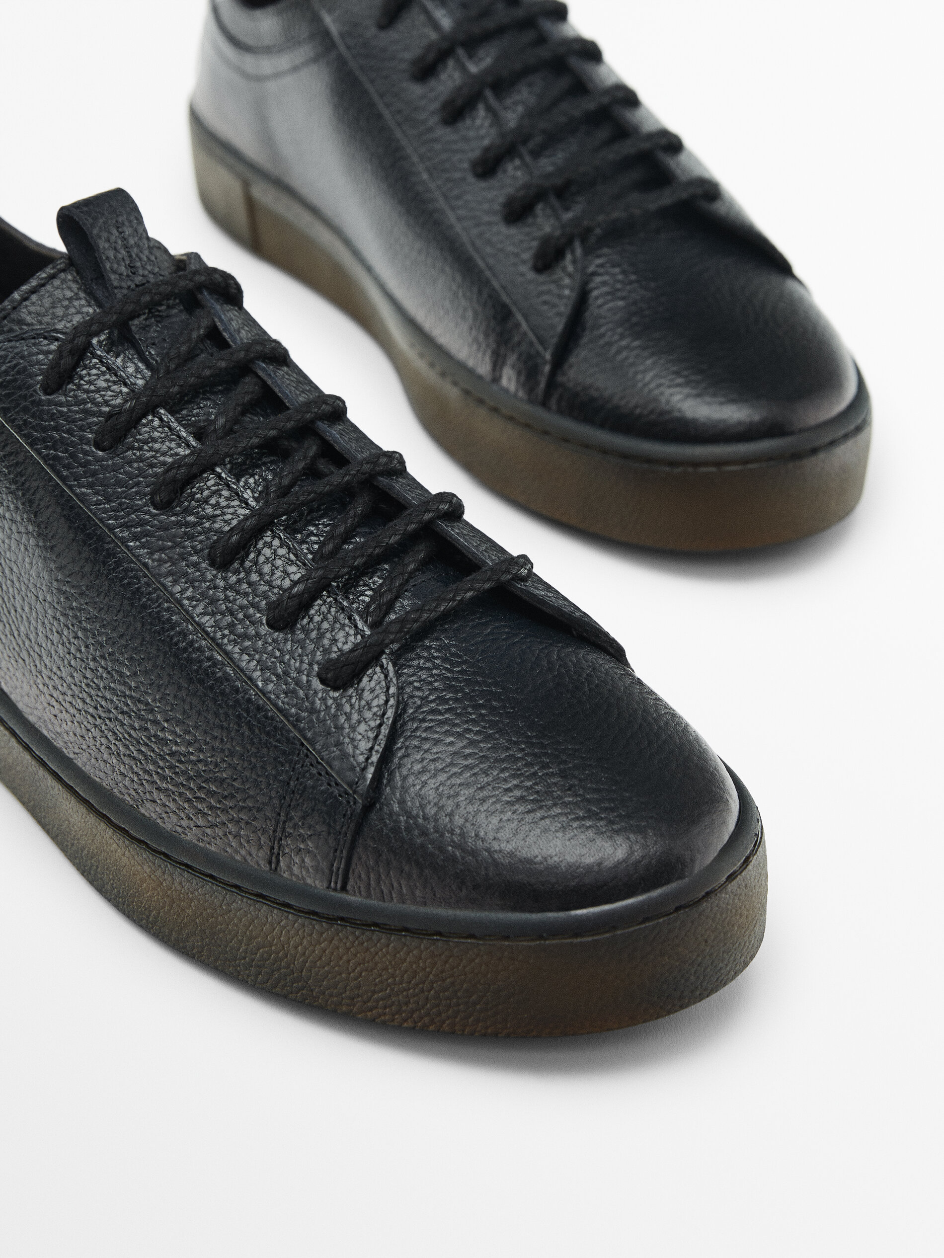 Leren sneakers - Massimo Dutti Nederland