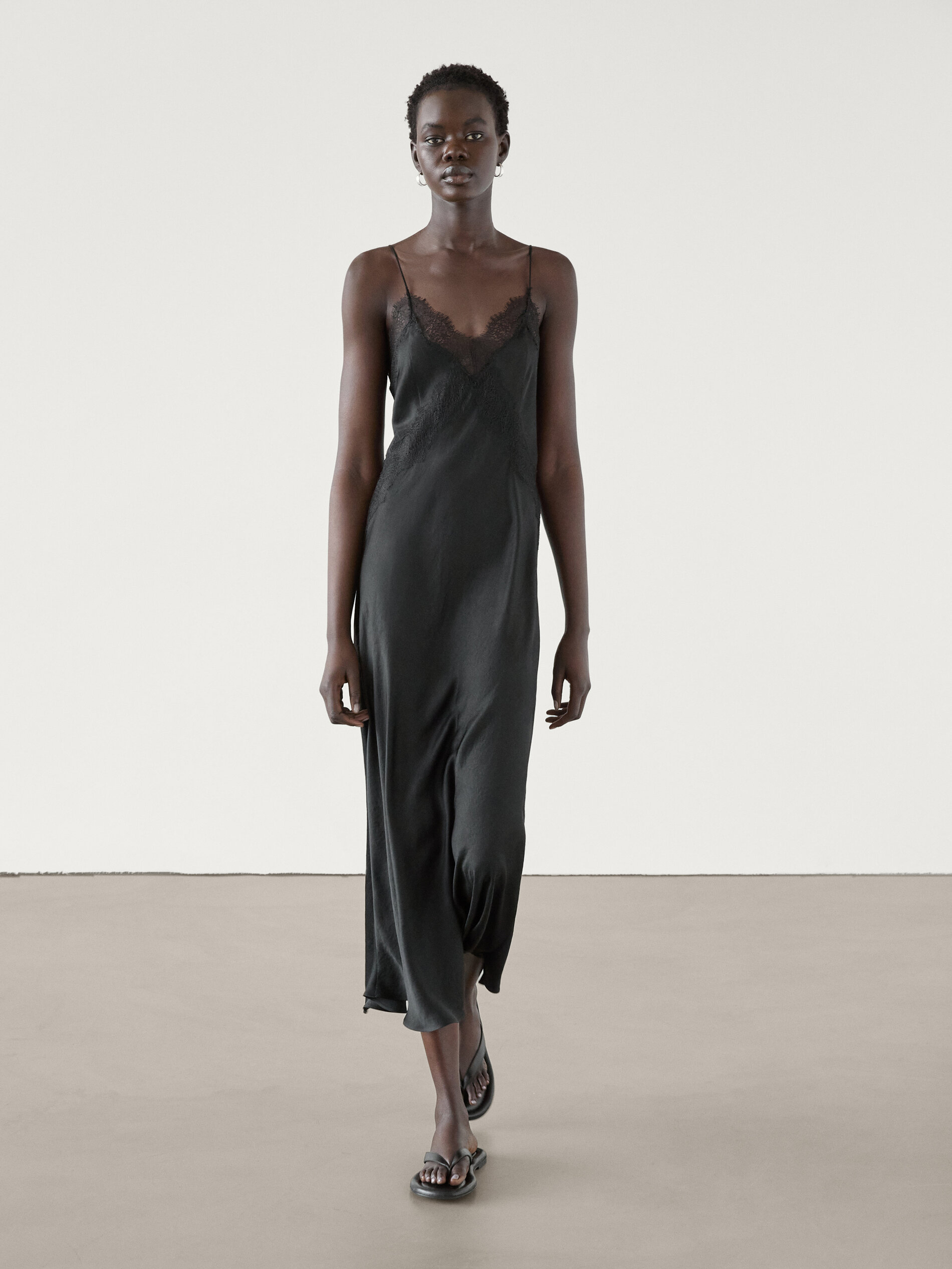 Vestido Midi Vestidos En Massimo Dutti 2021 Verano Vestidos Largos