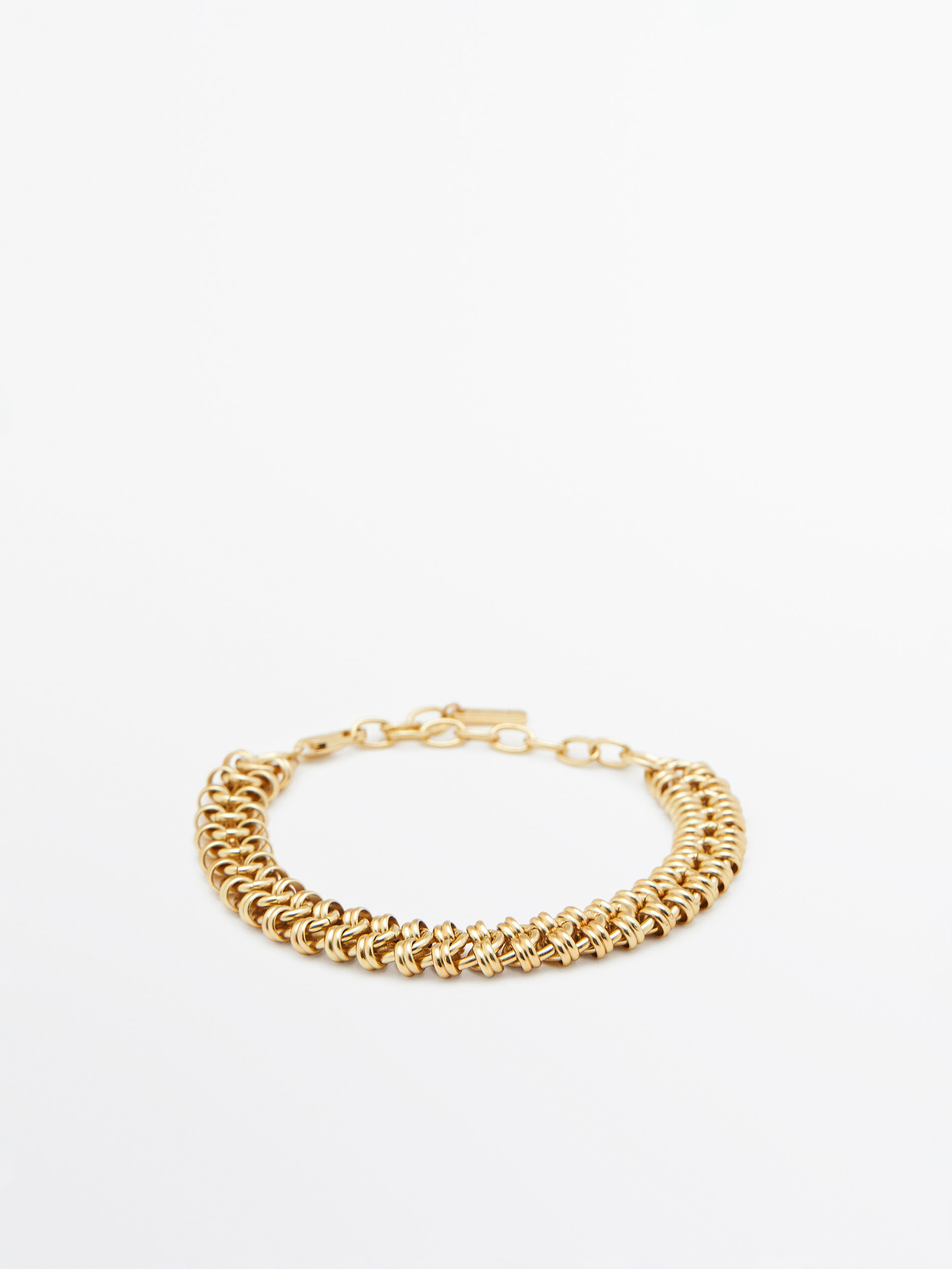 Chain link bracelet Golden Accessories Massimo Dutti