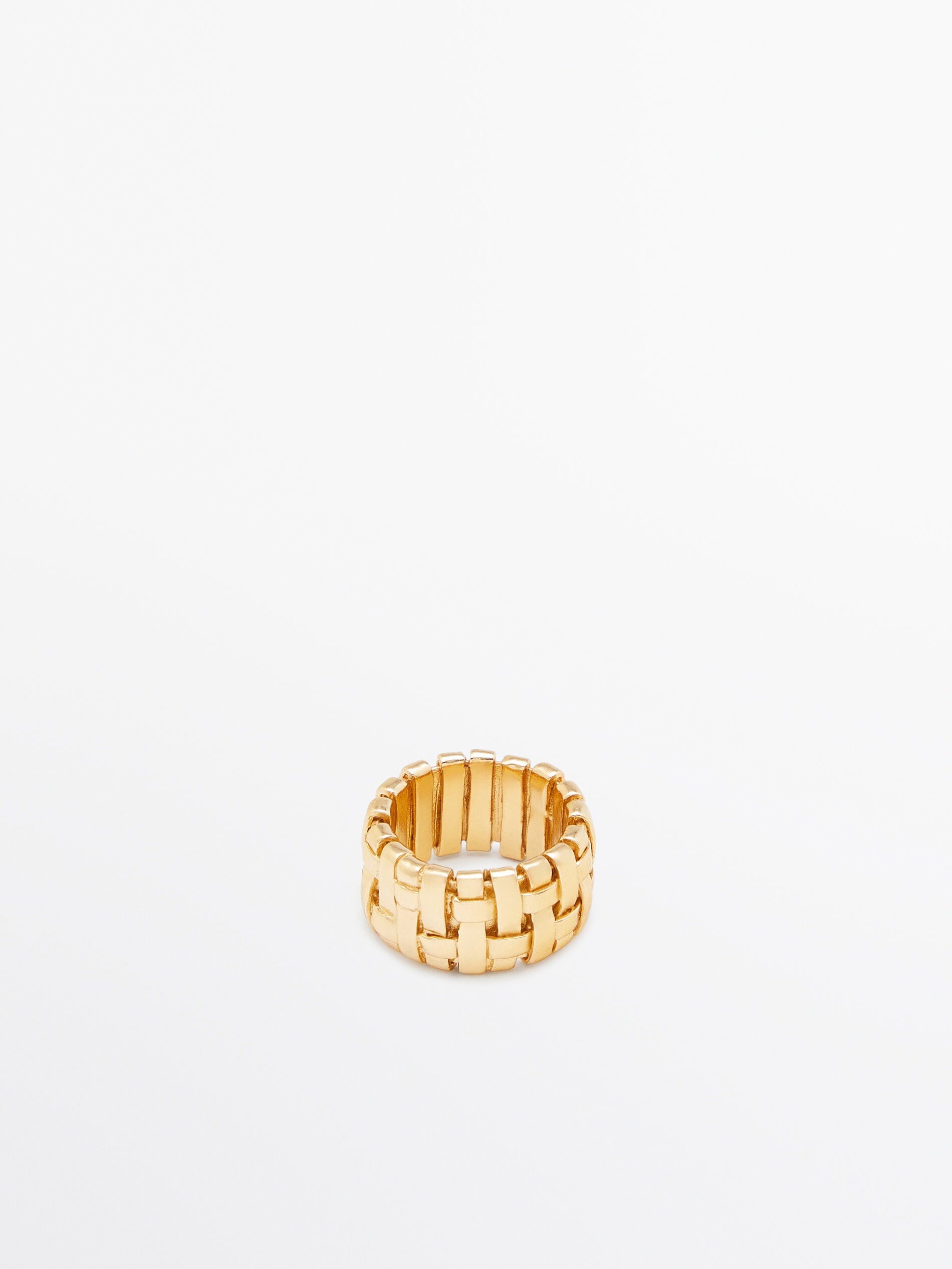Gold discount plaited ring