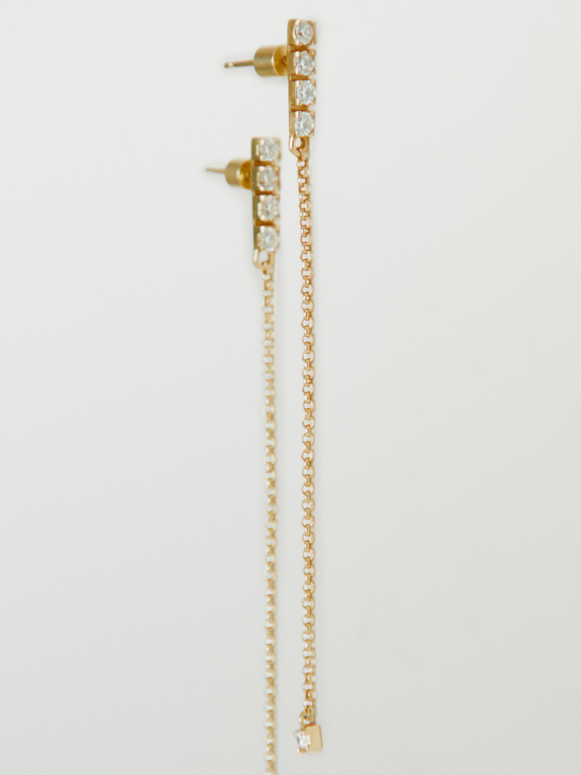 Gold rhinestone dangle new arrivals earrings