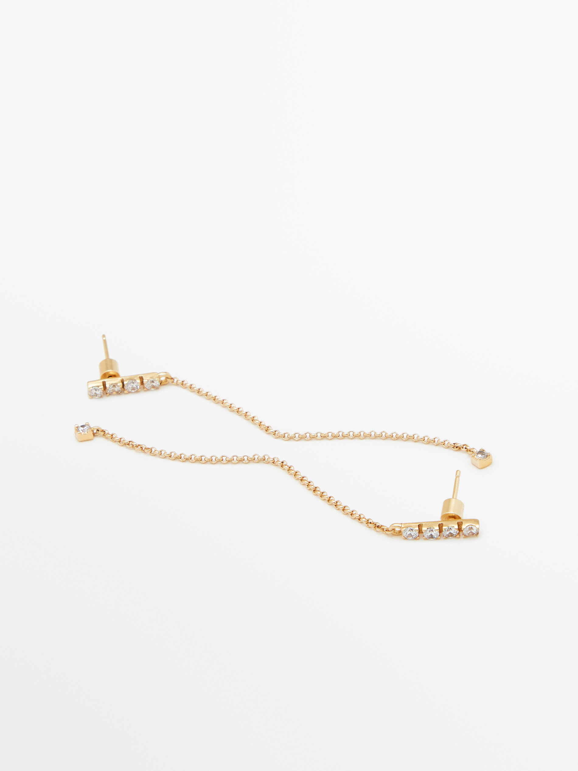 Rhinestone encrusted dangle earrings Golden Accessories