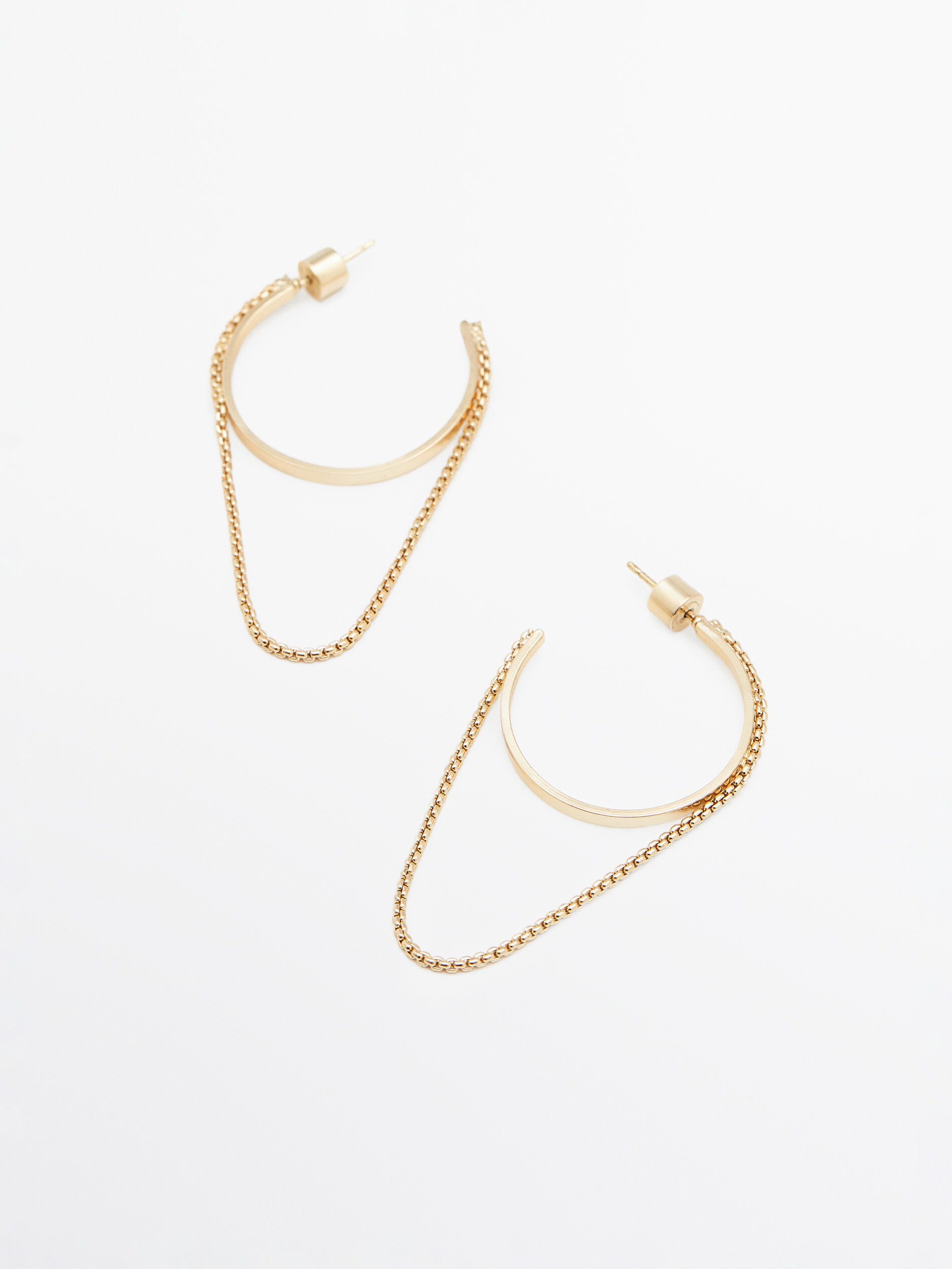 Gold chain clearance hoop earrings