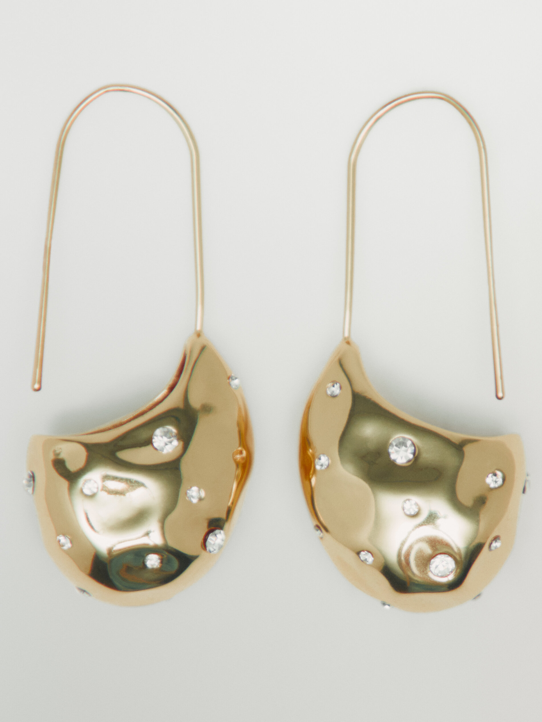 Rhinestone encrusted droplet earrings Golden Accessories