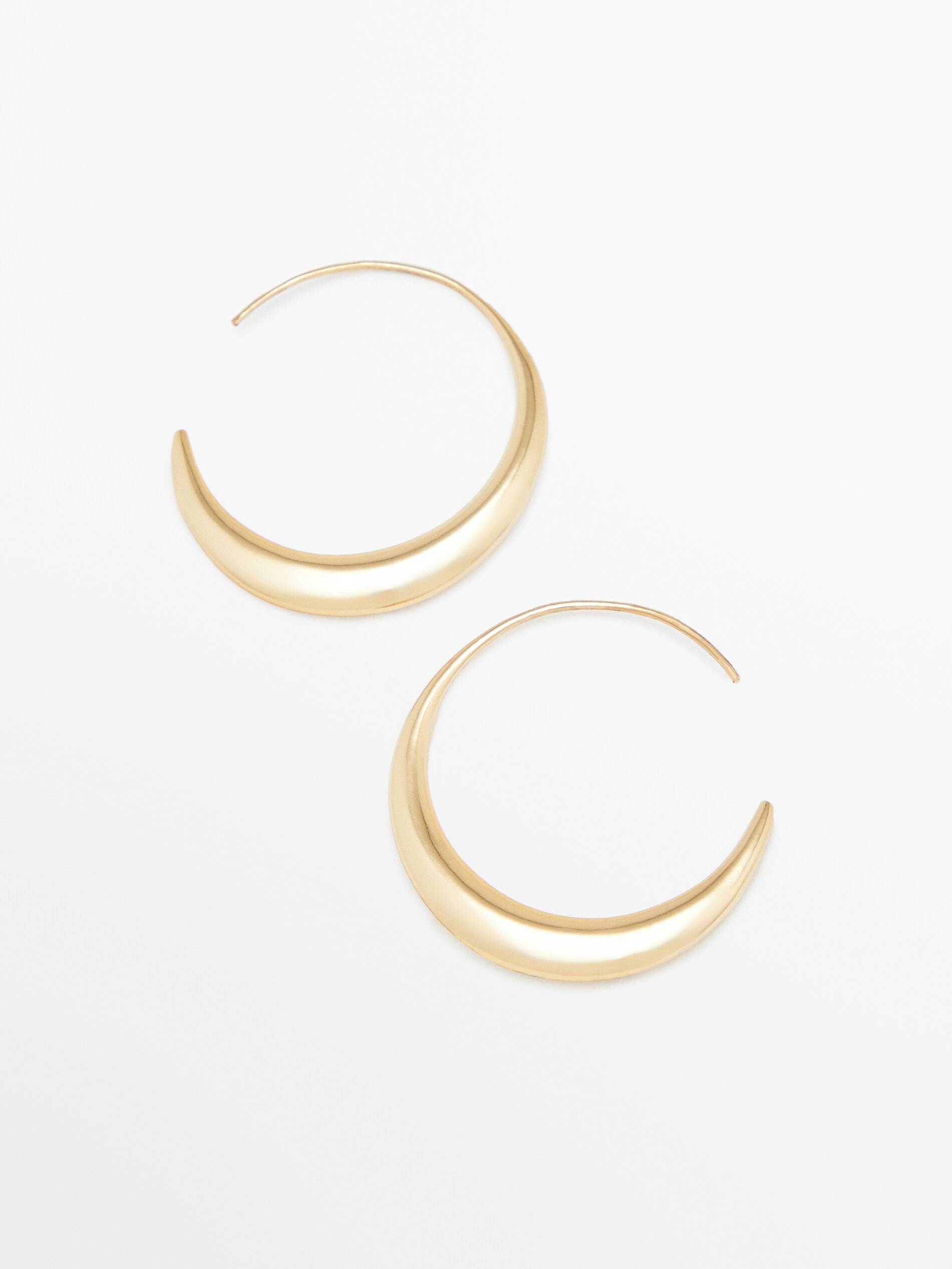 Gold moon hoop discount earrings
