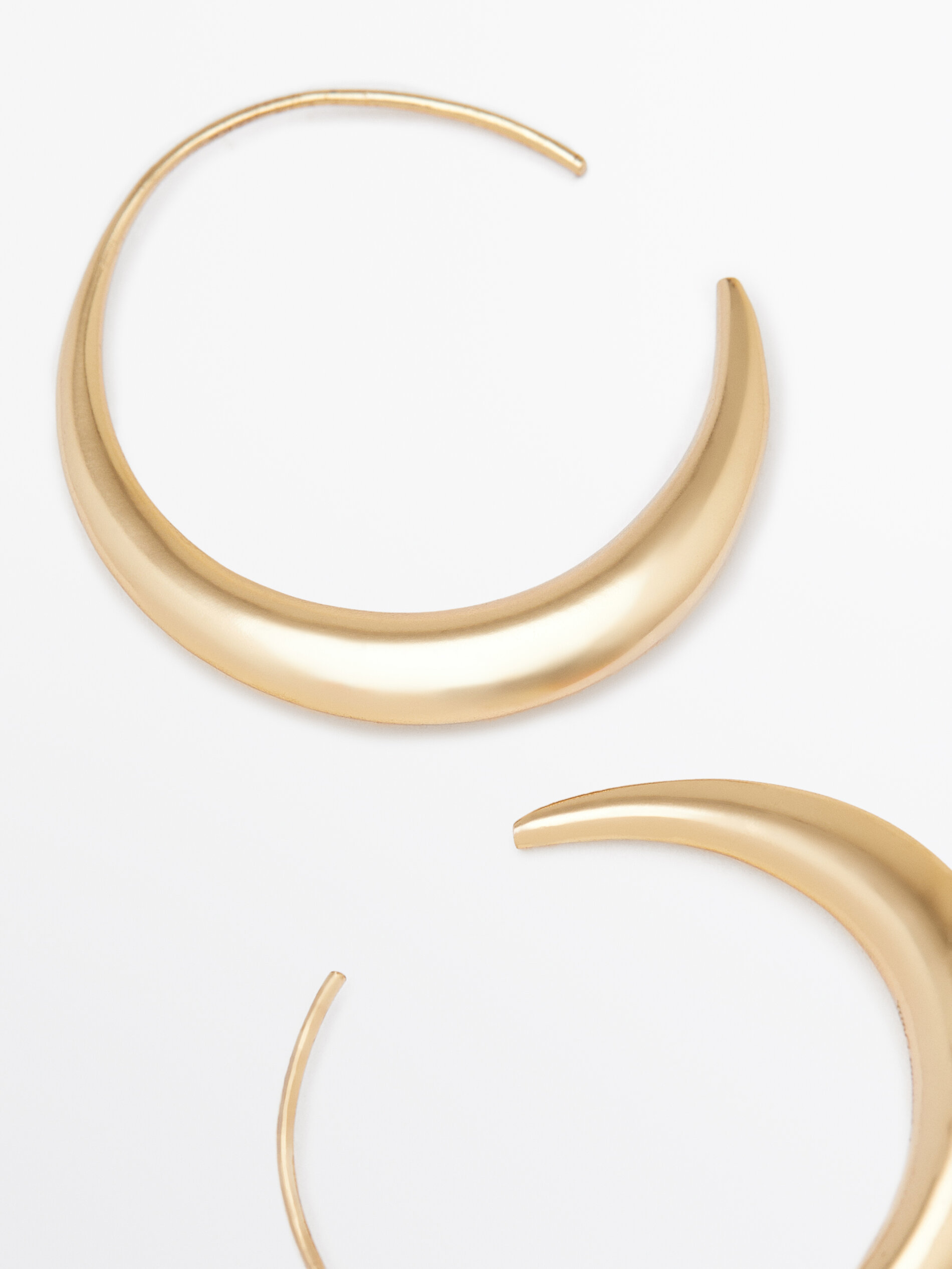 Gold moon hoop discount earrings