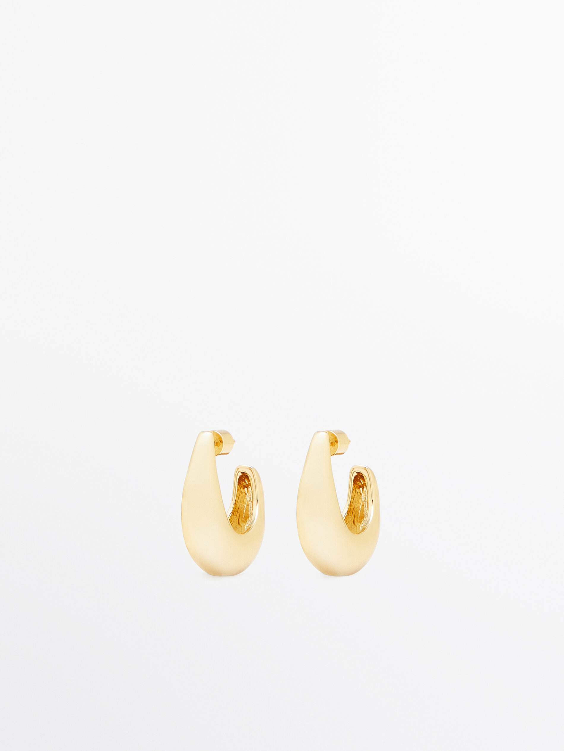 Small plain hoop earrings Golden Accessories Massimo Dutti