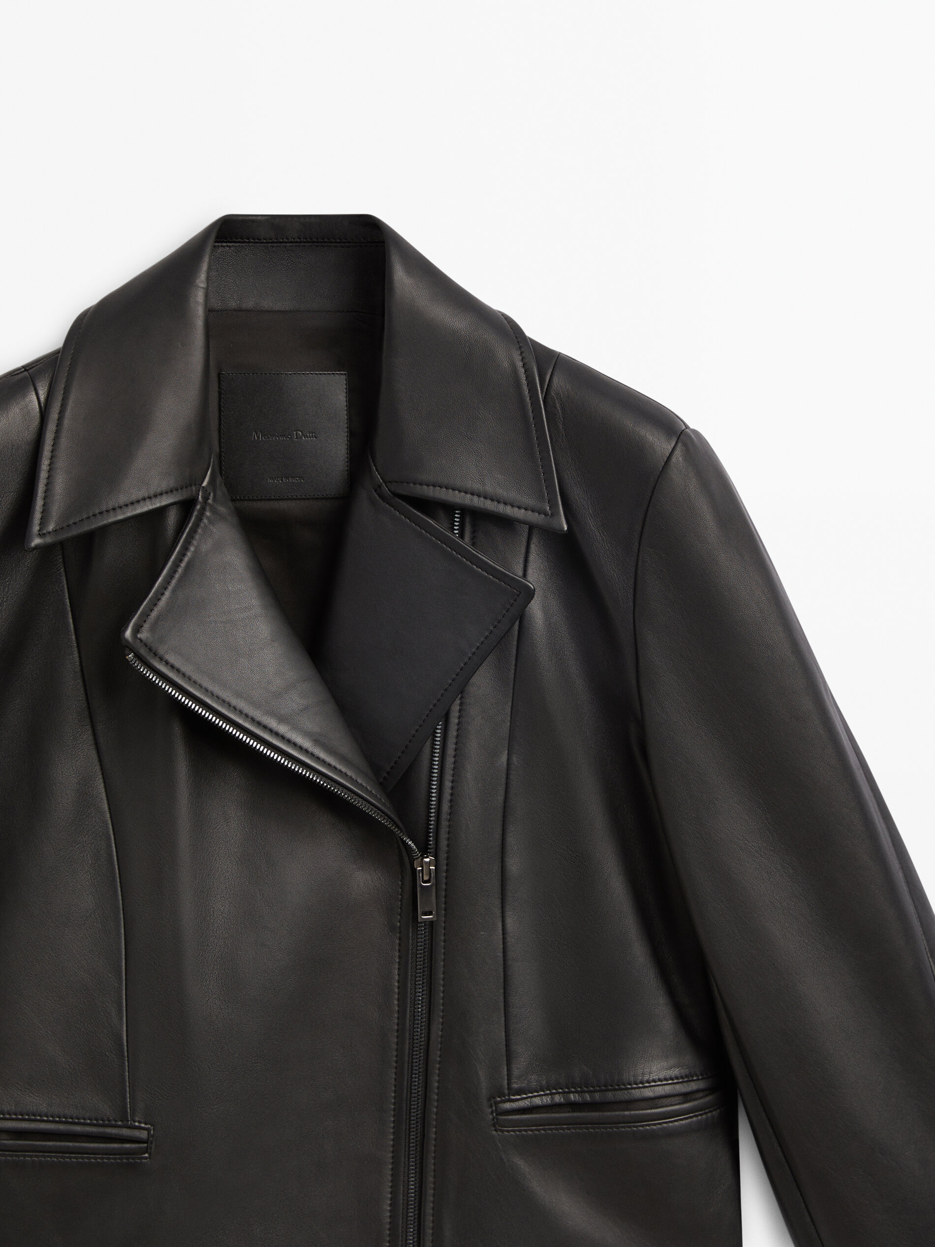 Cazadora biker piel negra