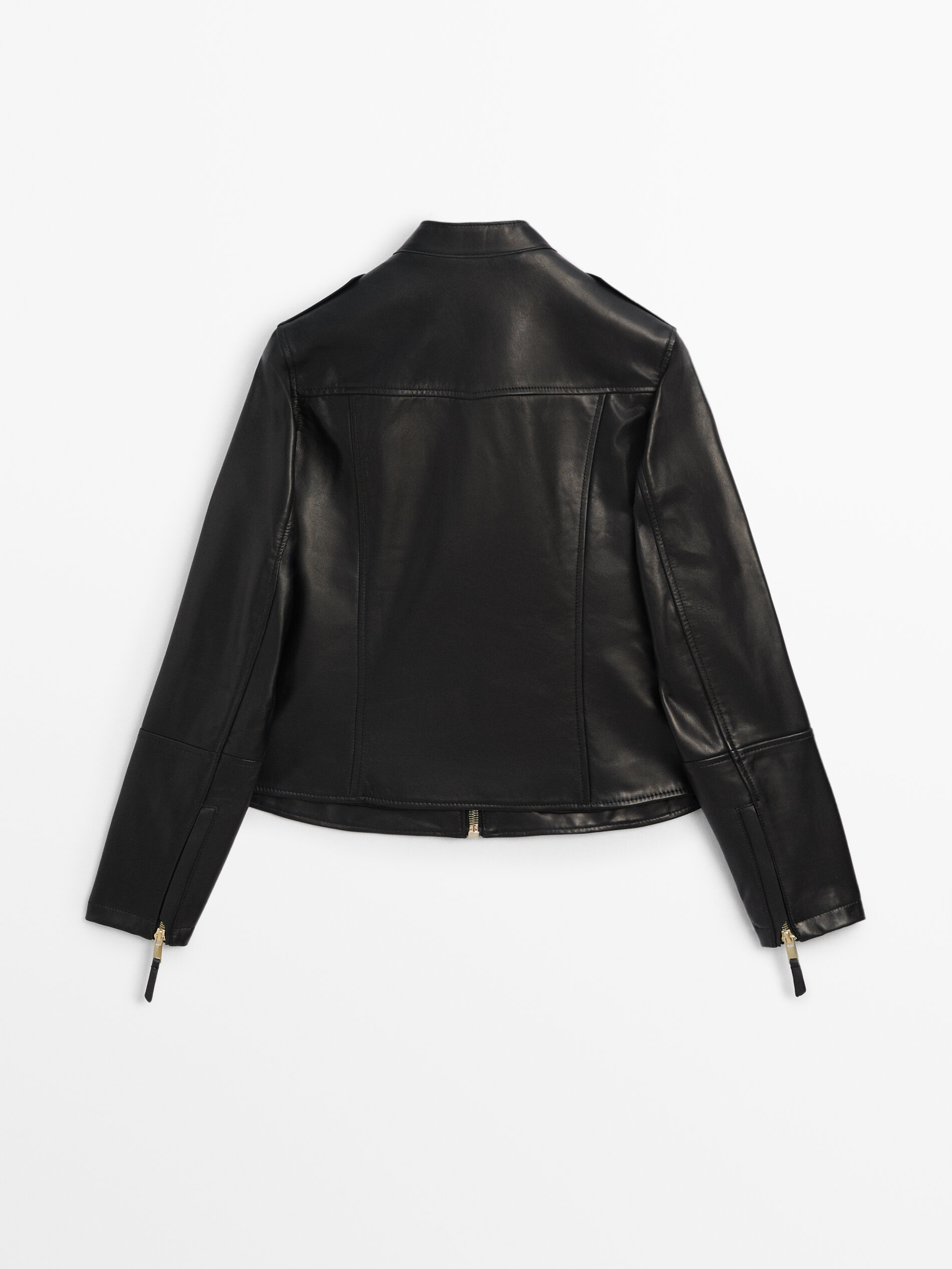 Leather jacket massimo dutti hotsell