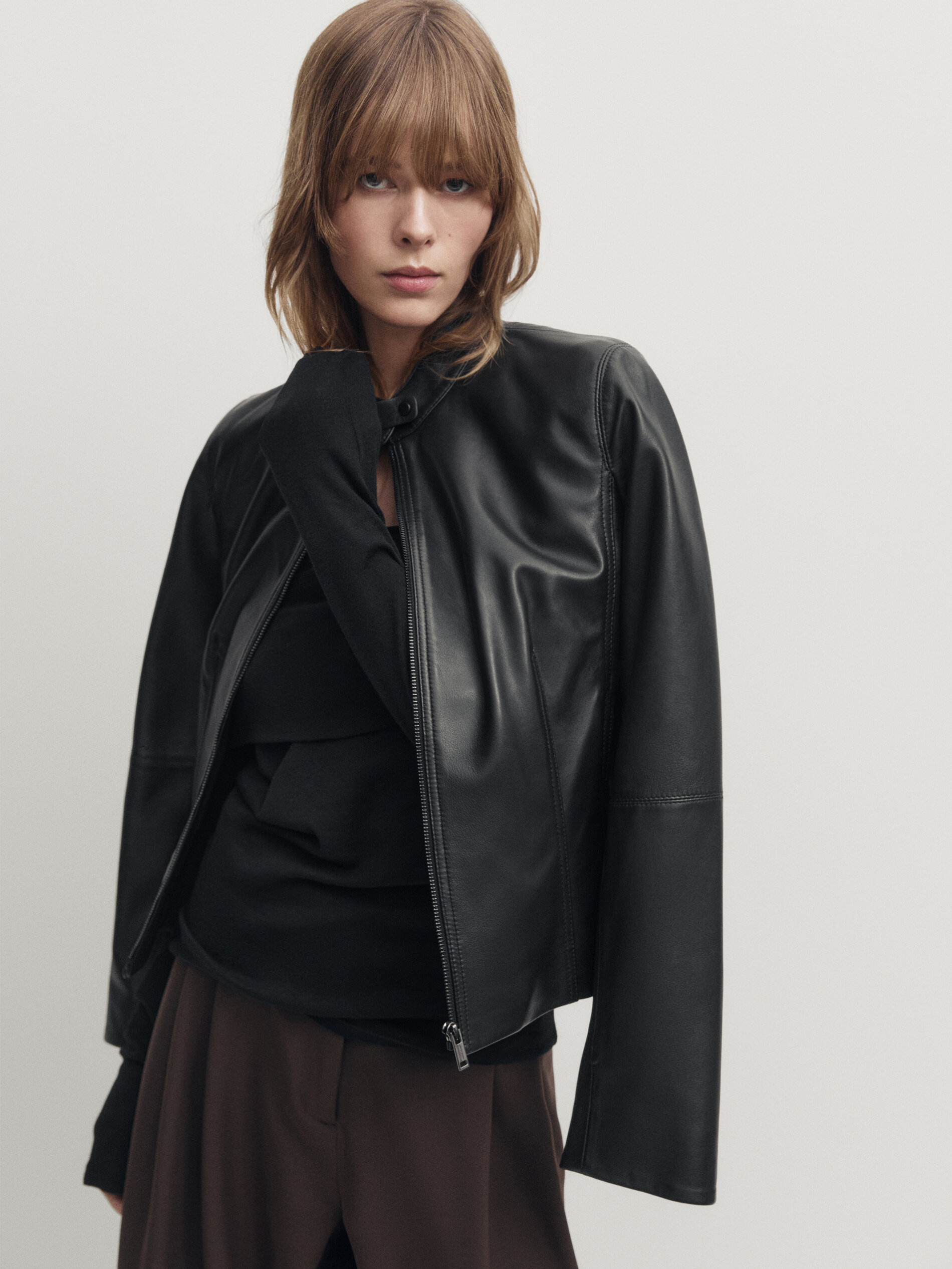 Massimo dutti veste cuir femme clearance