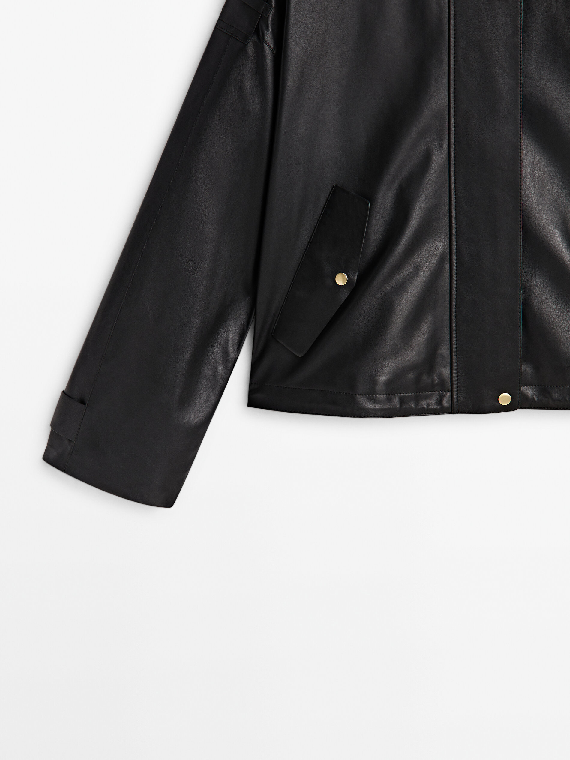 Massimo dutti deals black leather jacket