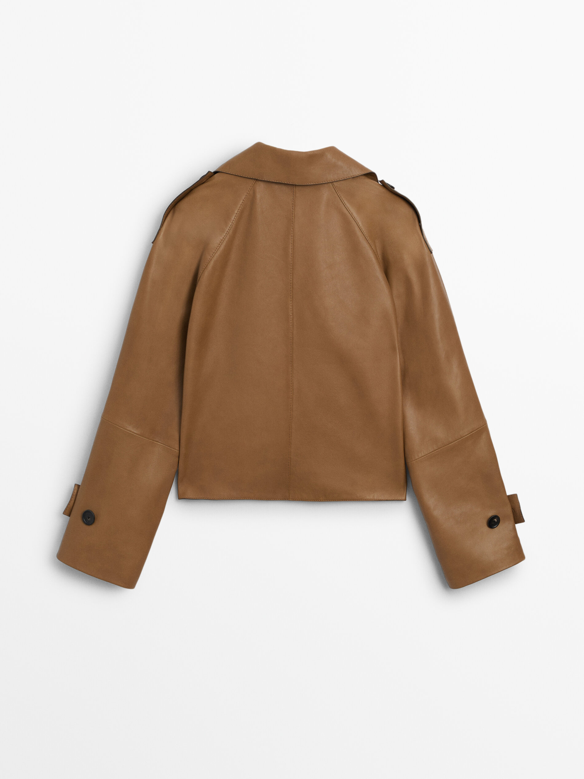 Massimo dutti leather trench sales