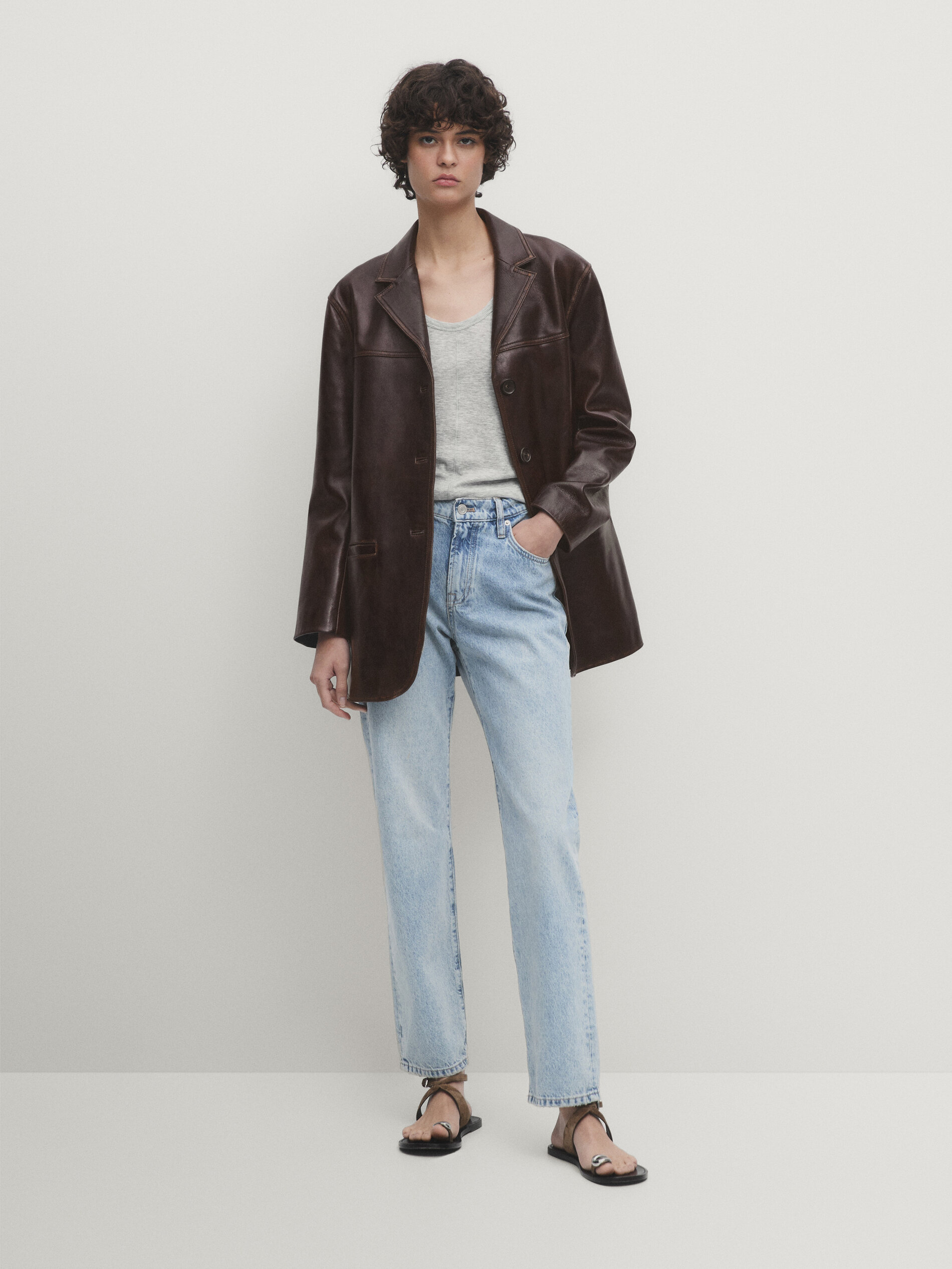Blazer van verouderd leer