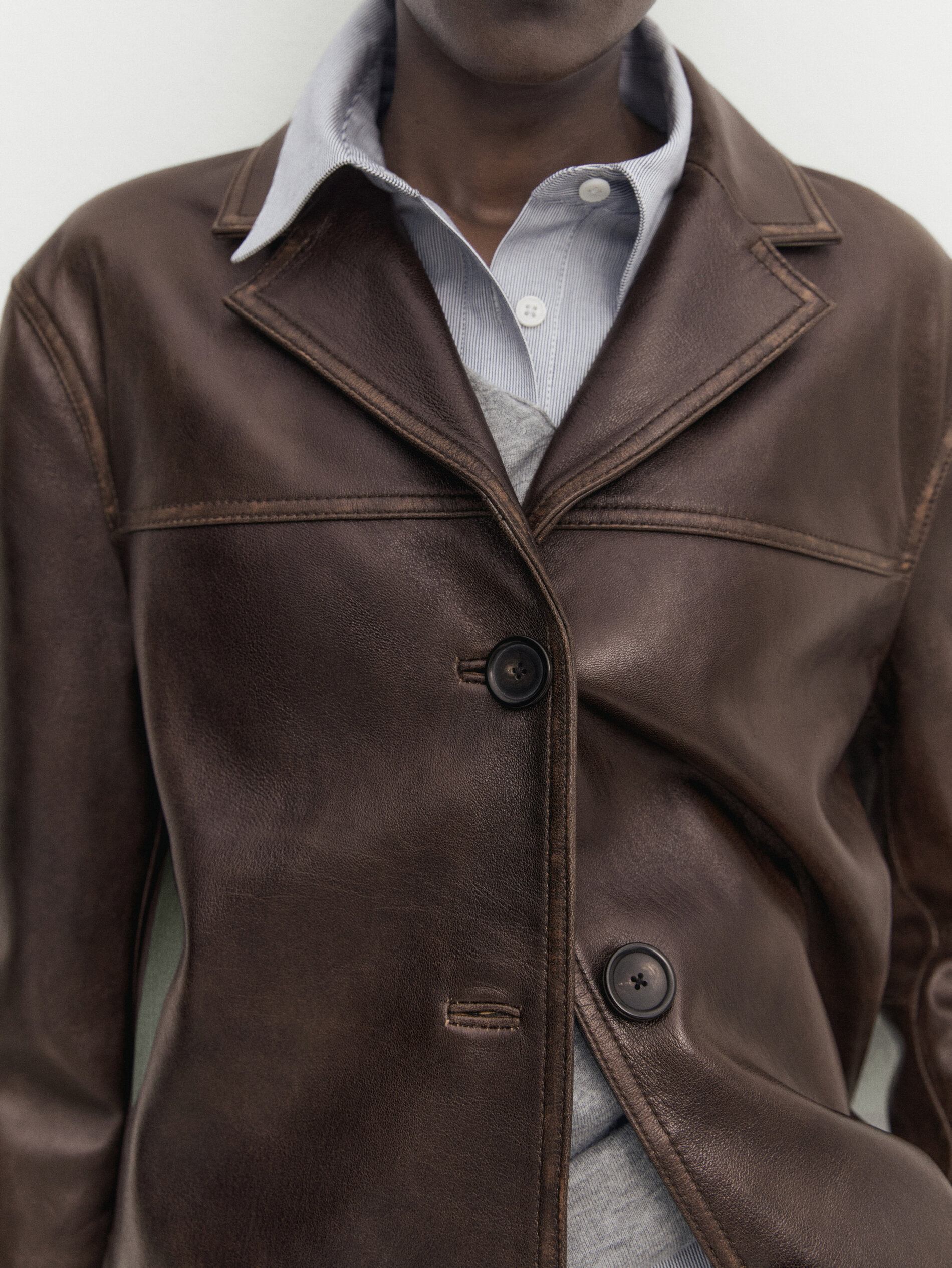Massimo dutti veste cuir femme clearance
