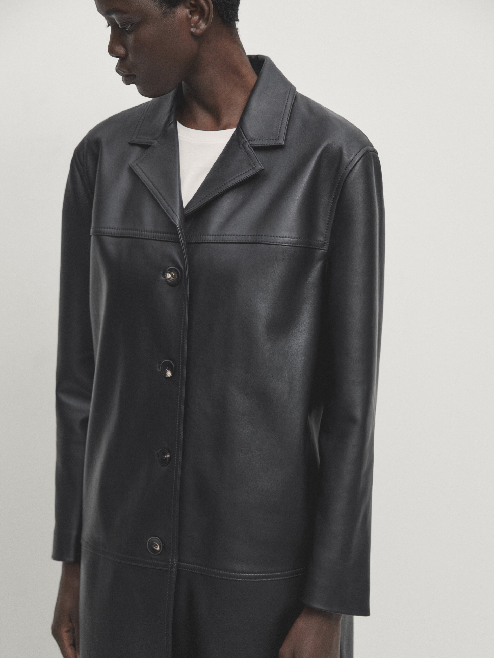 Men's long deals leather coats