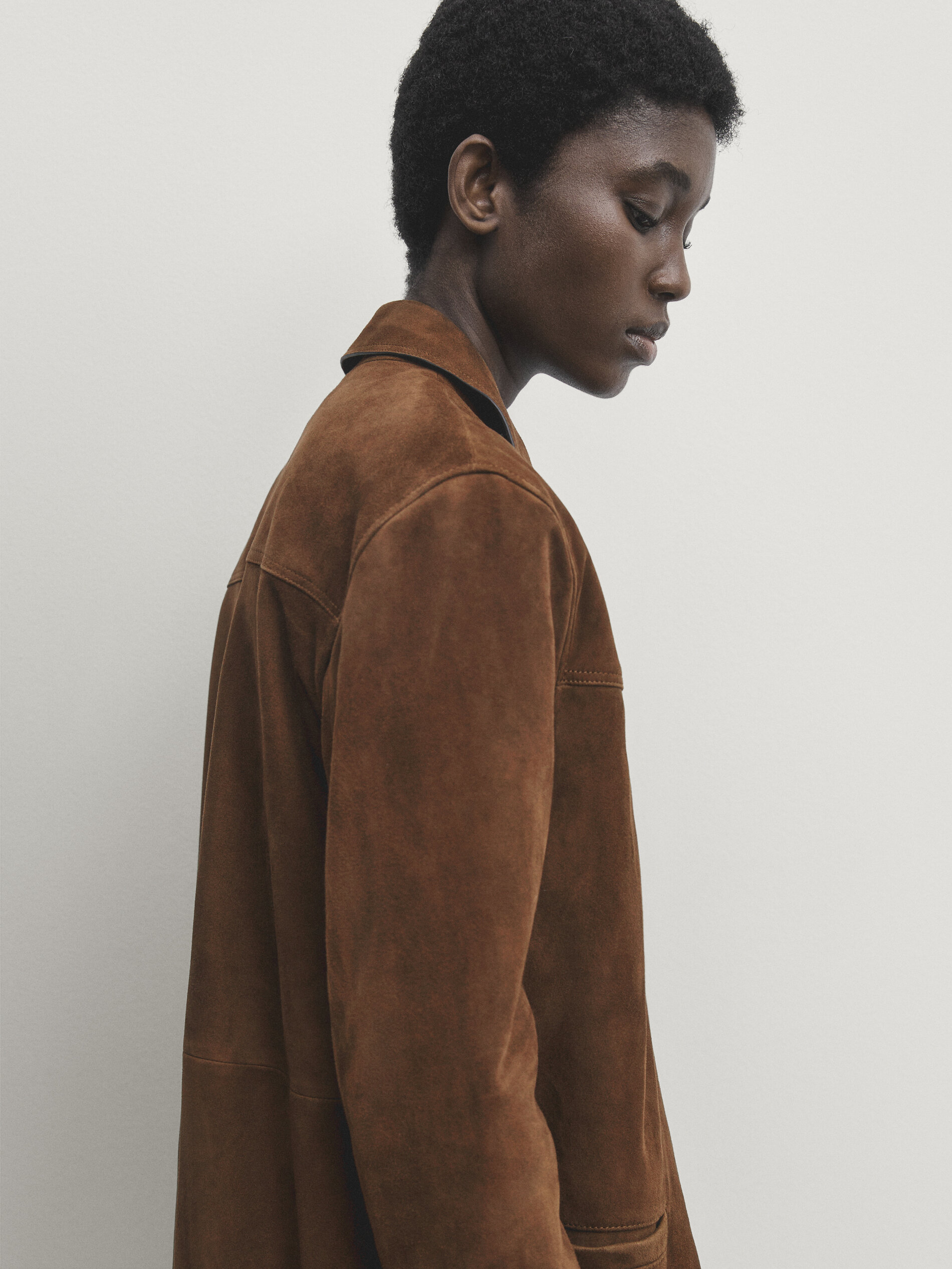 Suede jacket massimo dutti online