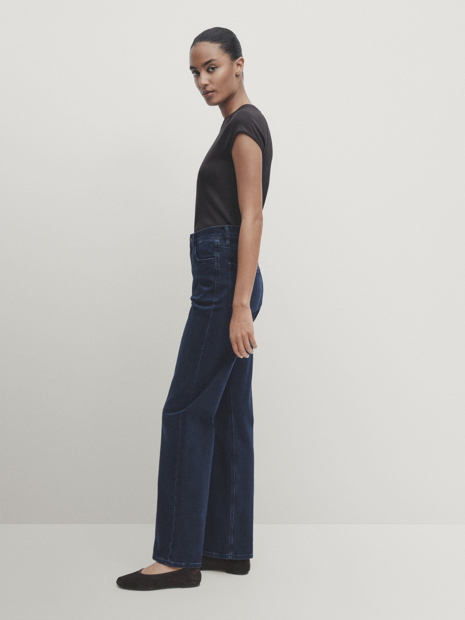 Women's High Waisted Jeans - Massimo Dutti