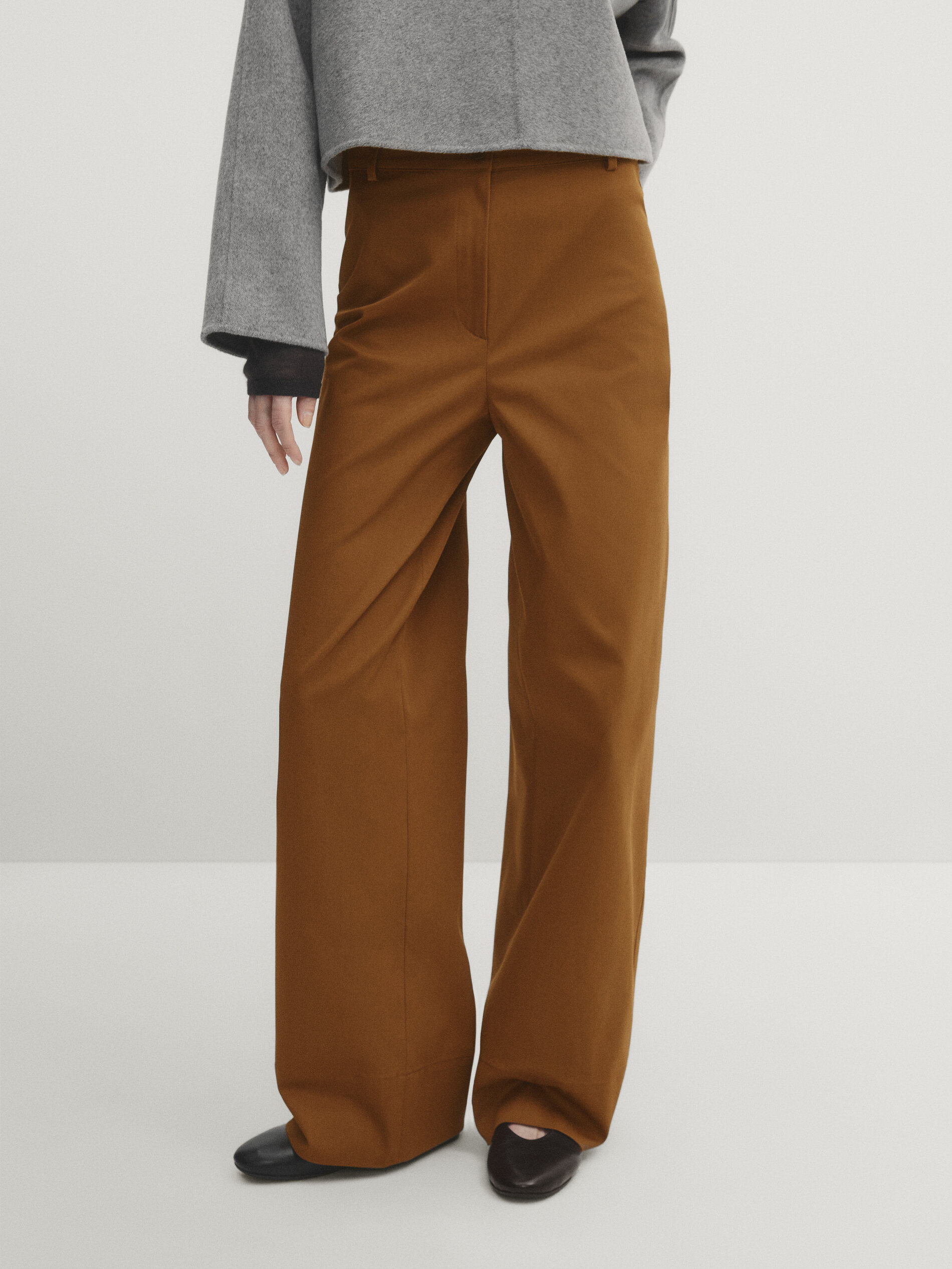 90s Straight Coated Trousers - Black - Ladies | H&M IN