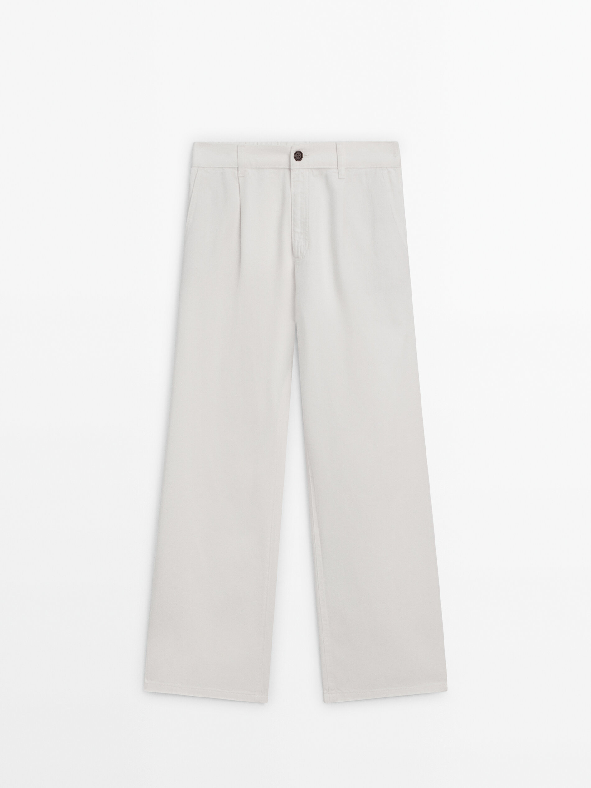 Straight leg joggers Cream Dressy Massimo Dutti