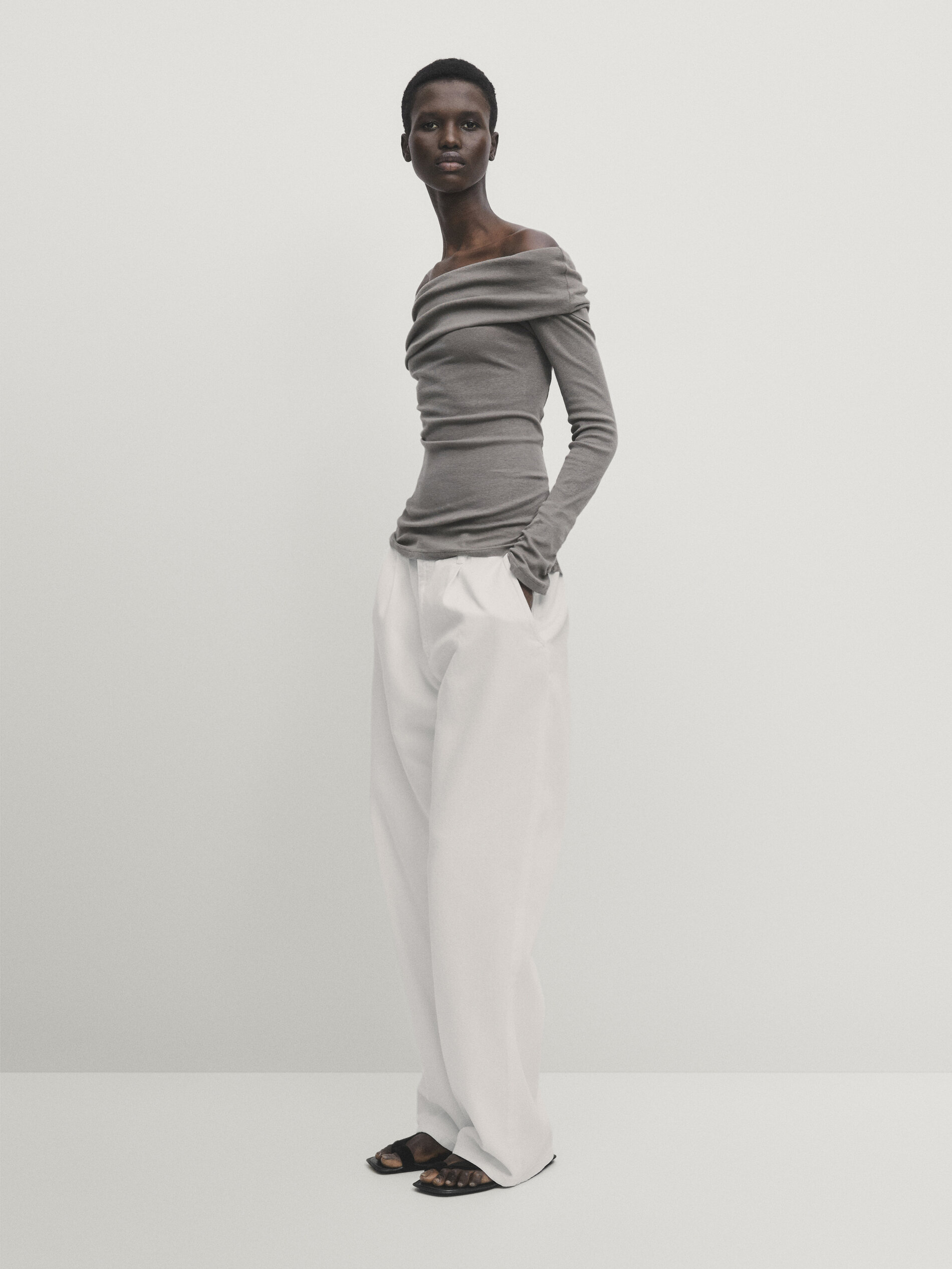 Cream straight leg joggers outlet