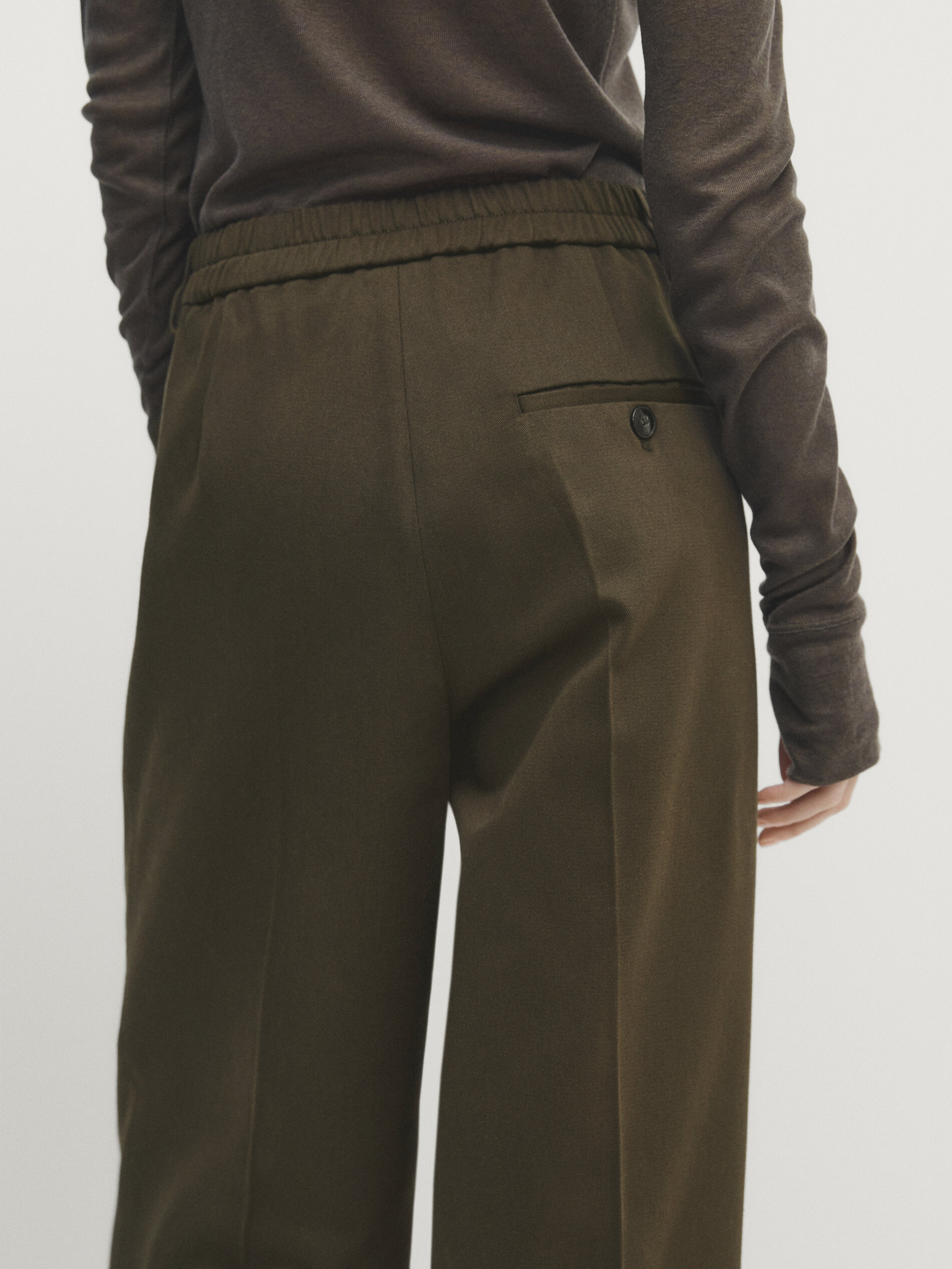 Elastic waist cotton trousers - Woman | Mango India