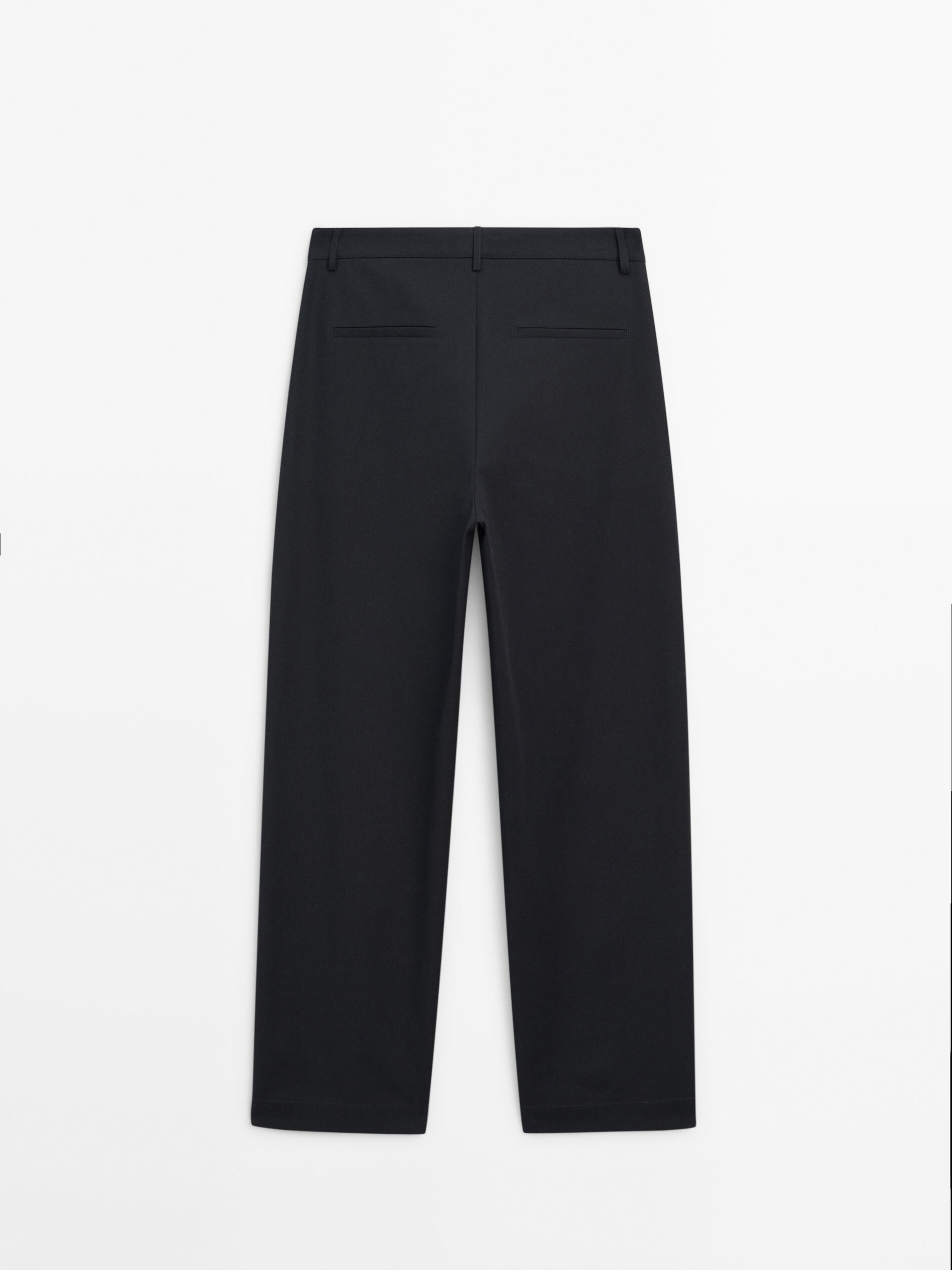 Navy blue cropped clearance trousers