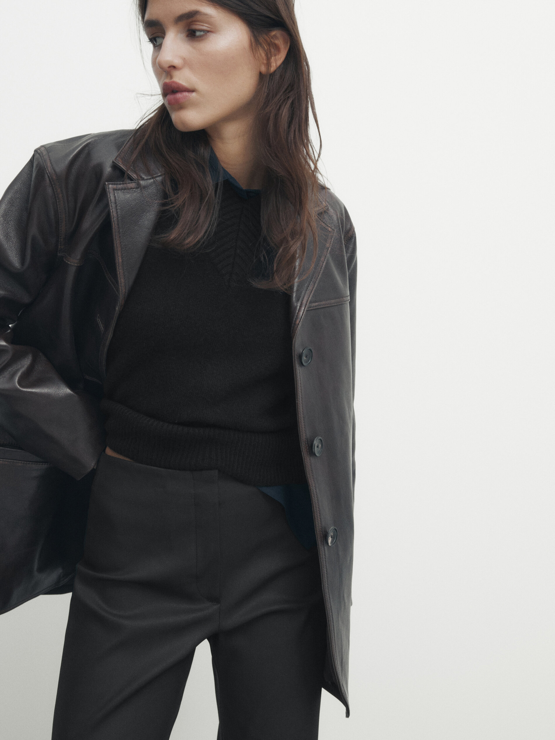 Pantalones encerados massimo dutti outlet