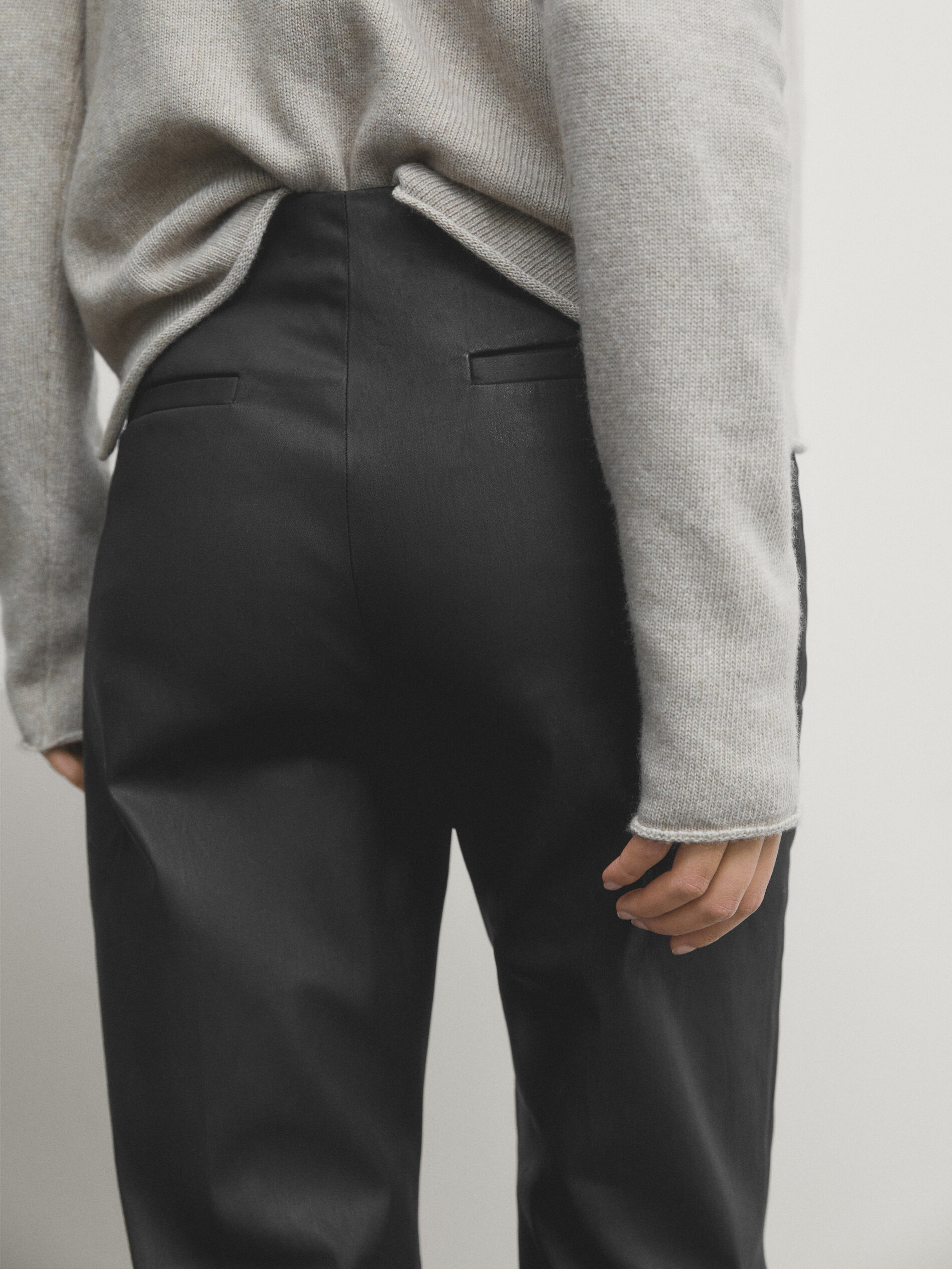 Pantalones encerados massimo dutti outlet
