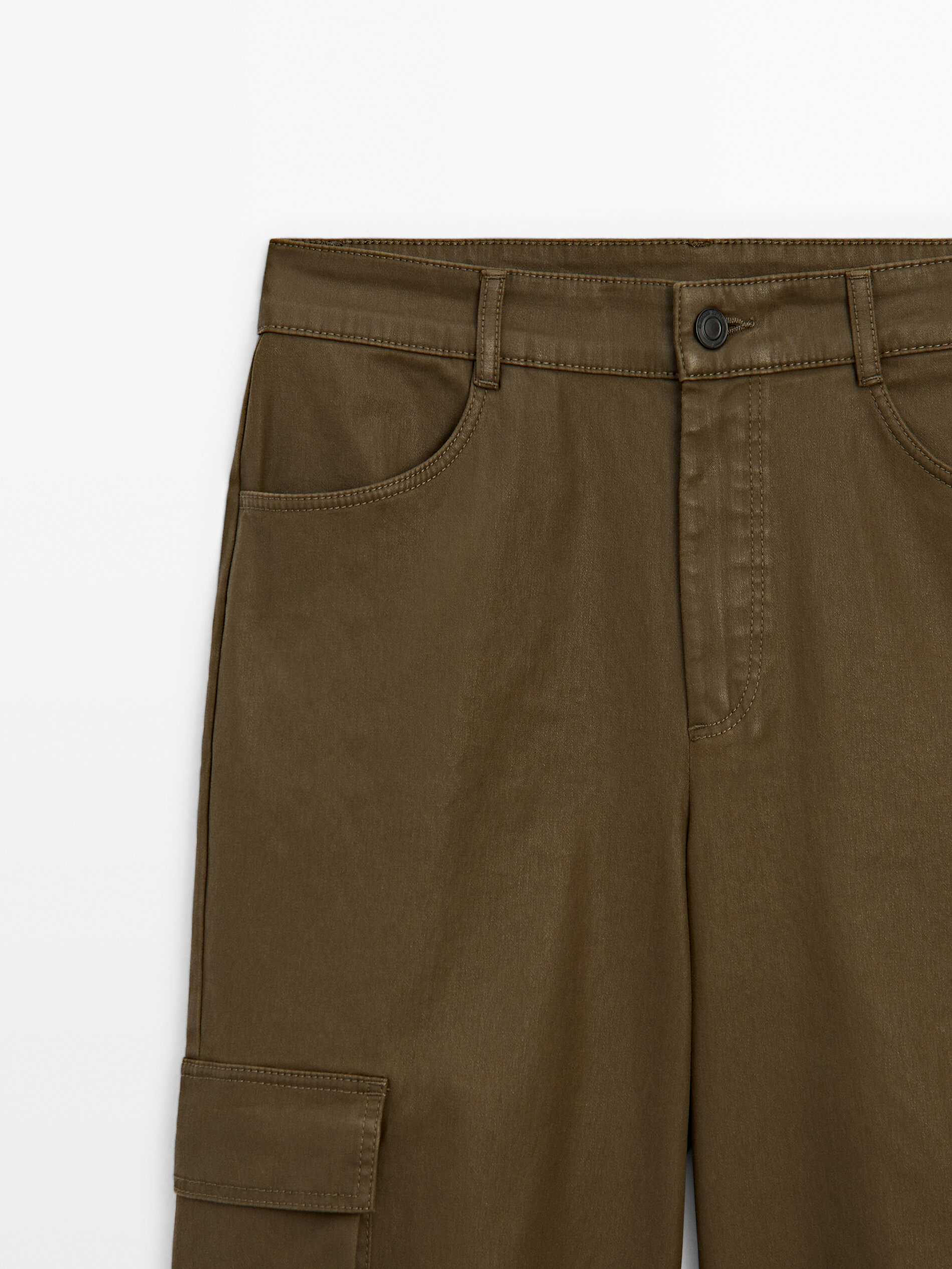 Waxed cargo trousers