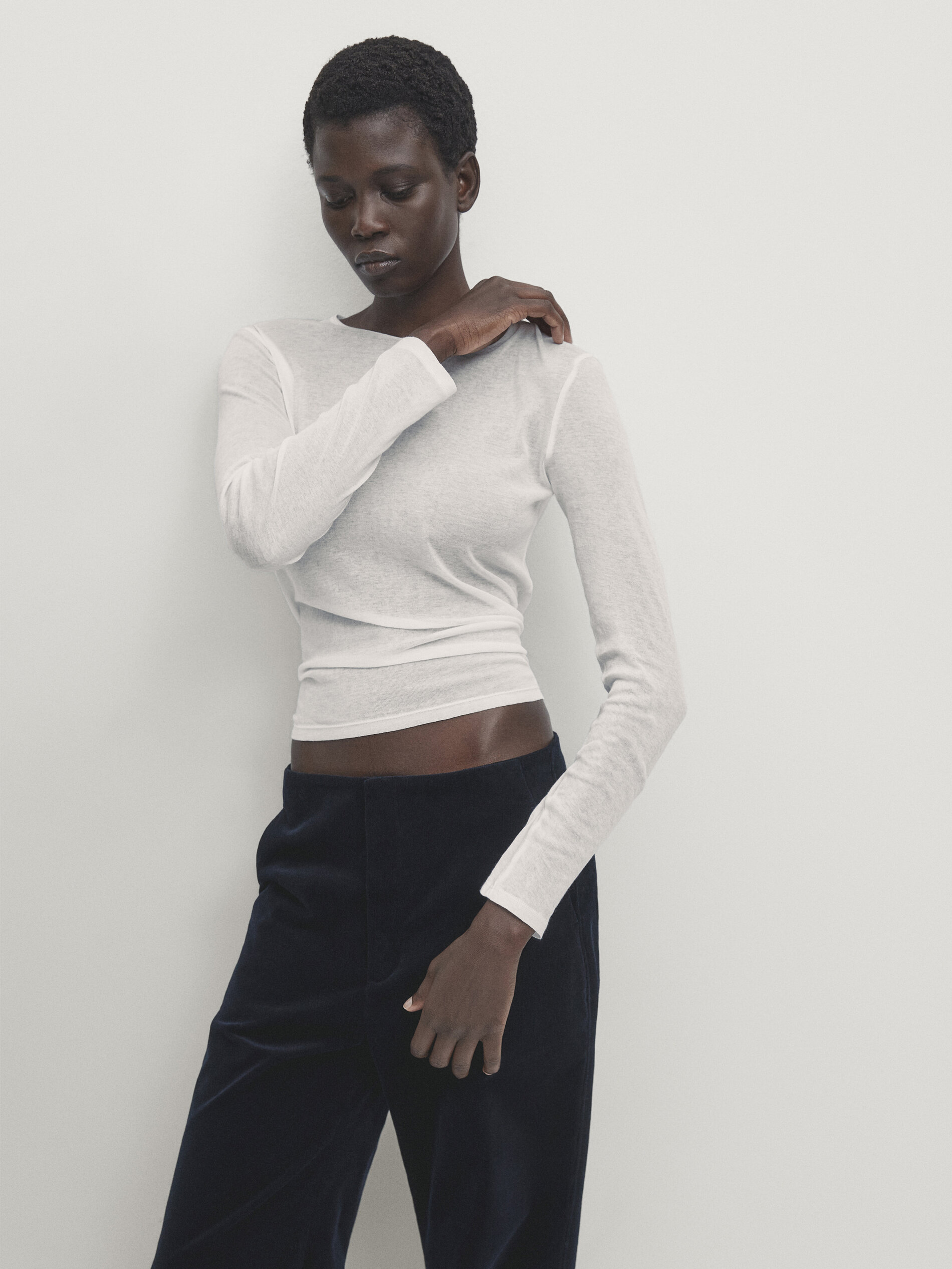 Pantalon taille haute habillé clearance