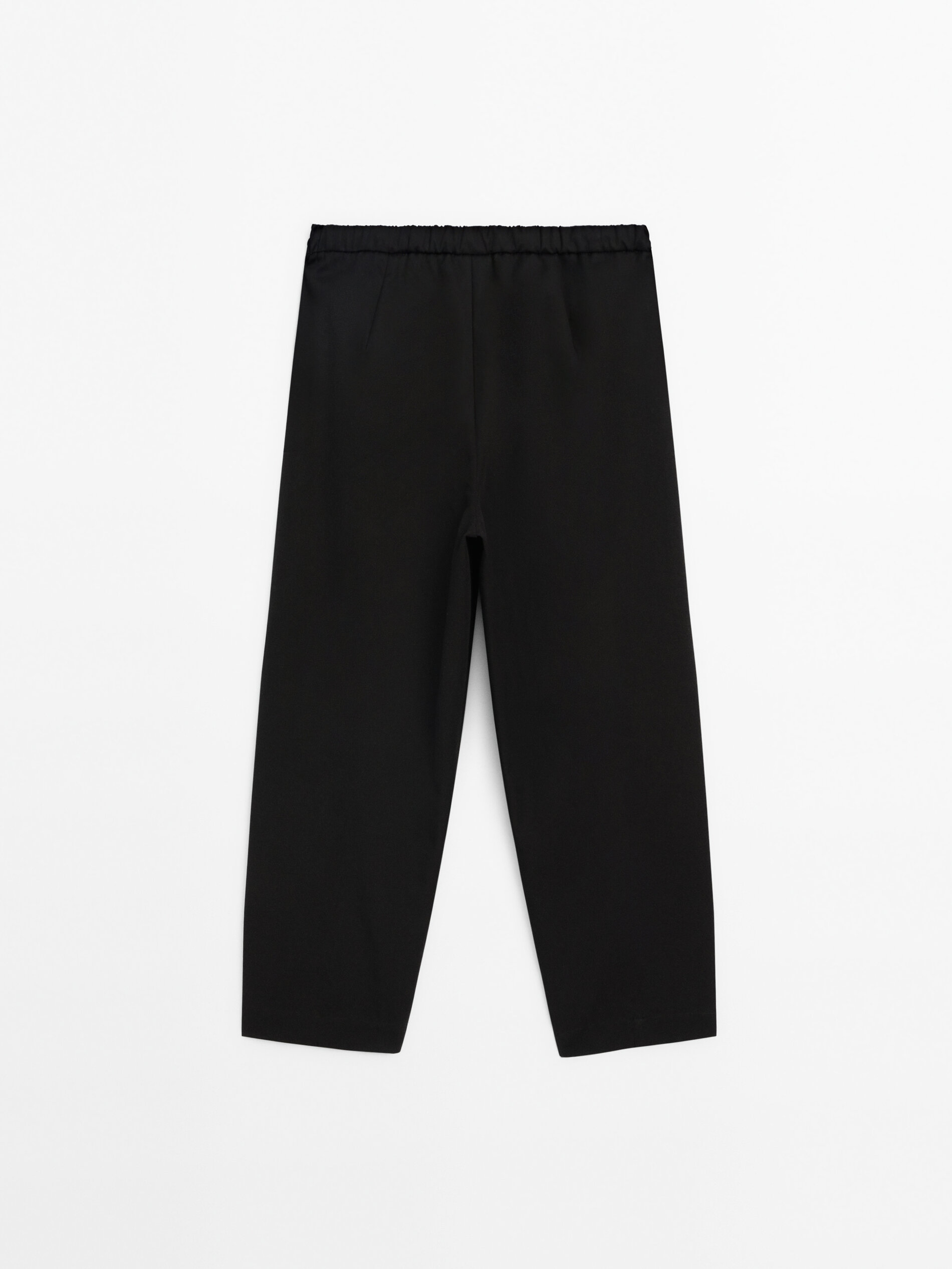 Black trousers with an elastic waist Black Dressy Massimo Dutti