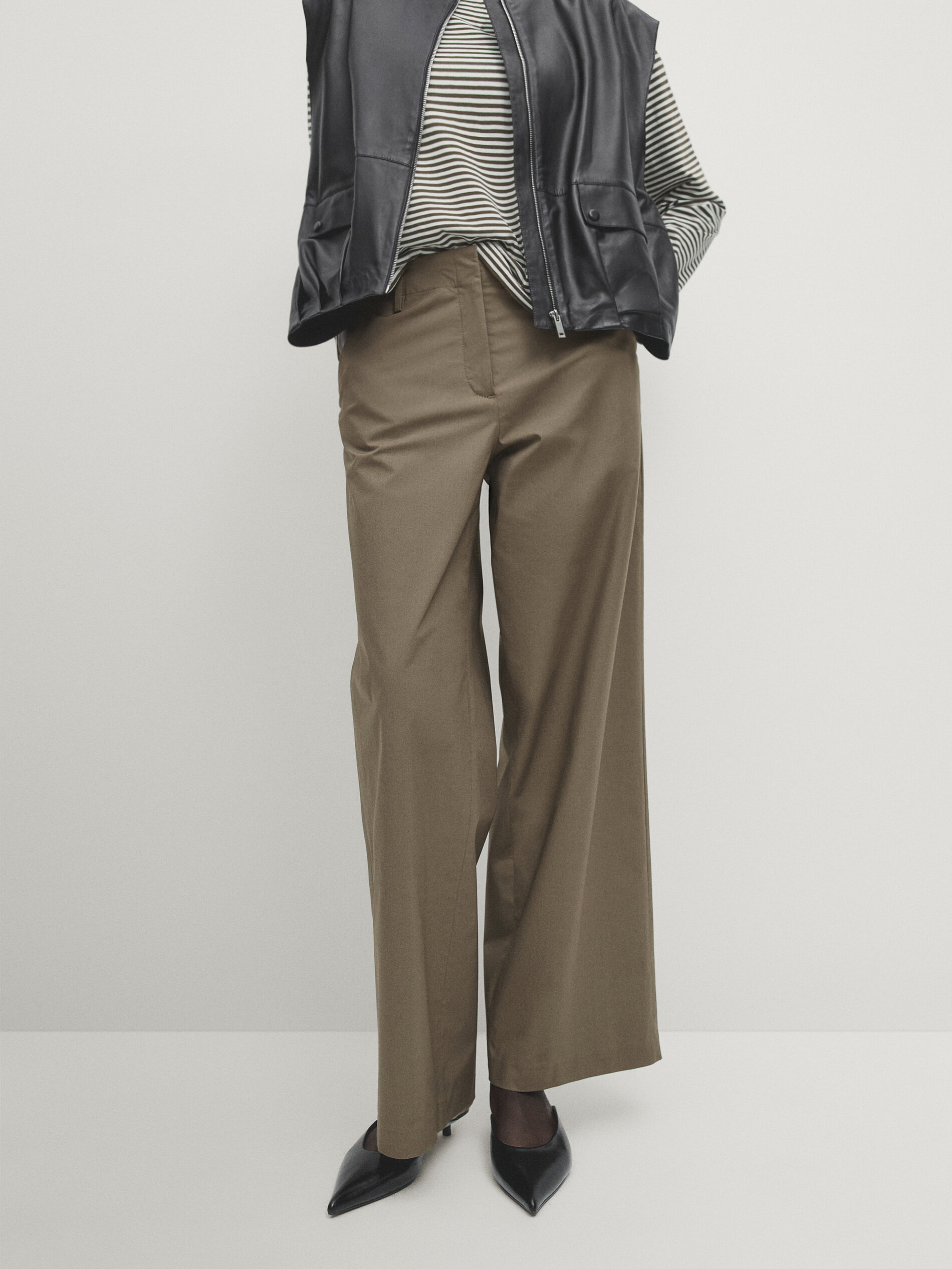 Massimo dutti online leather trousers