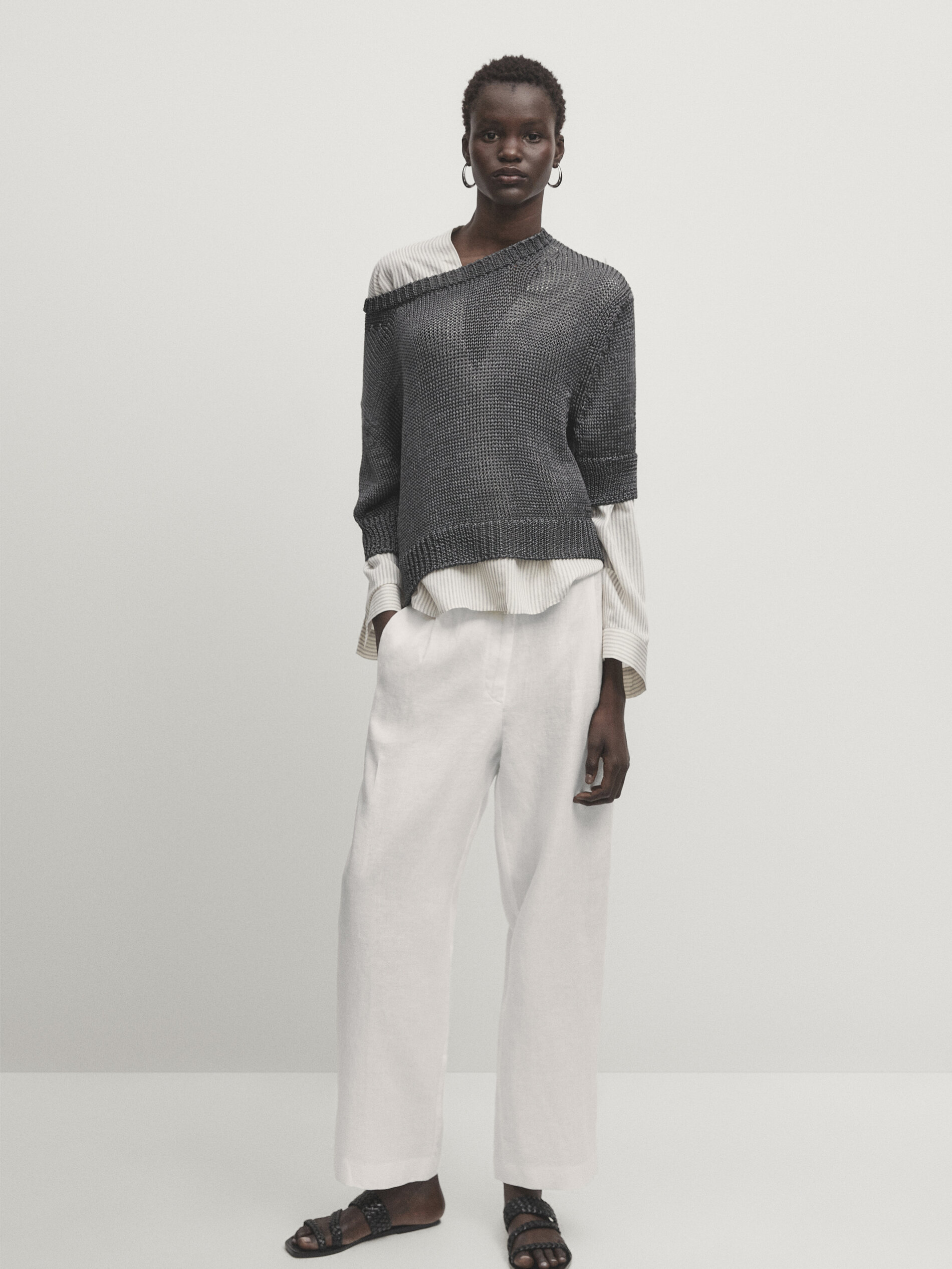 Massimo dutti linen trousers sale