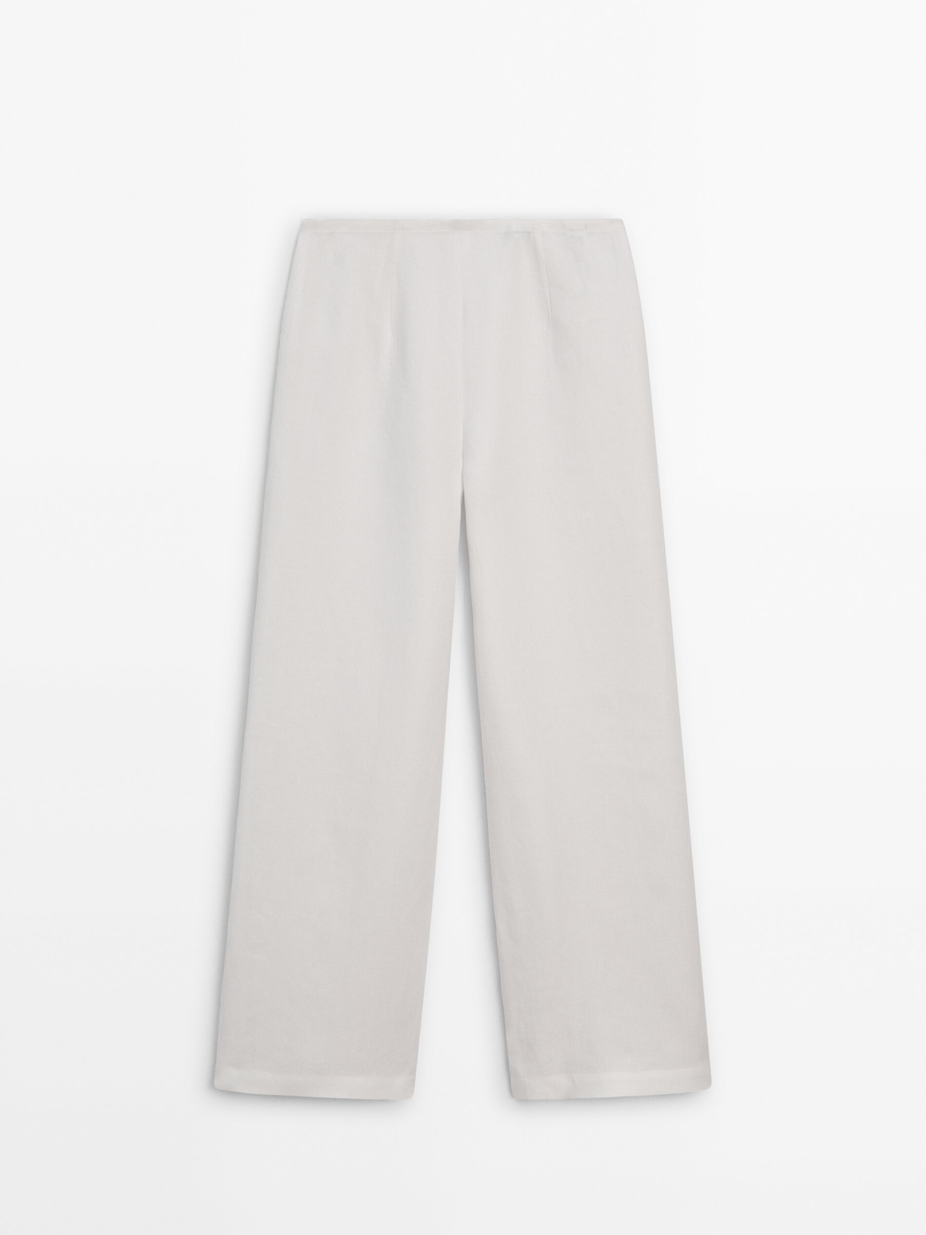100 linen trousers White Dressy Massimo Dutti
