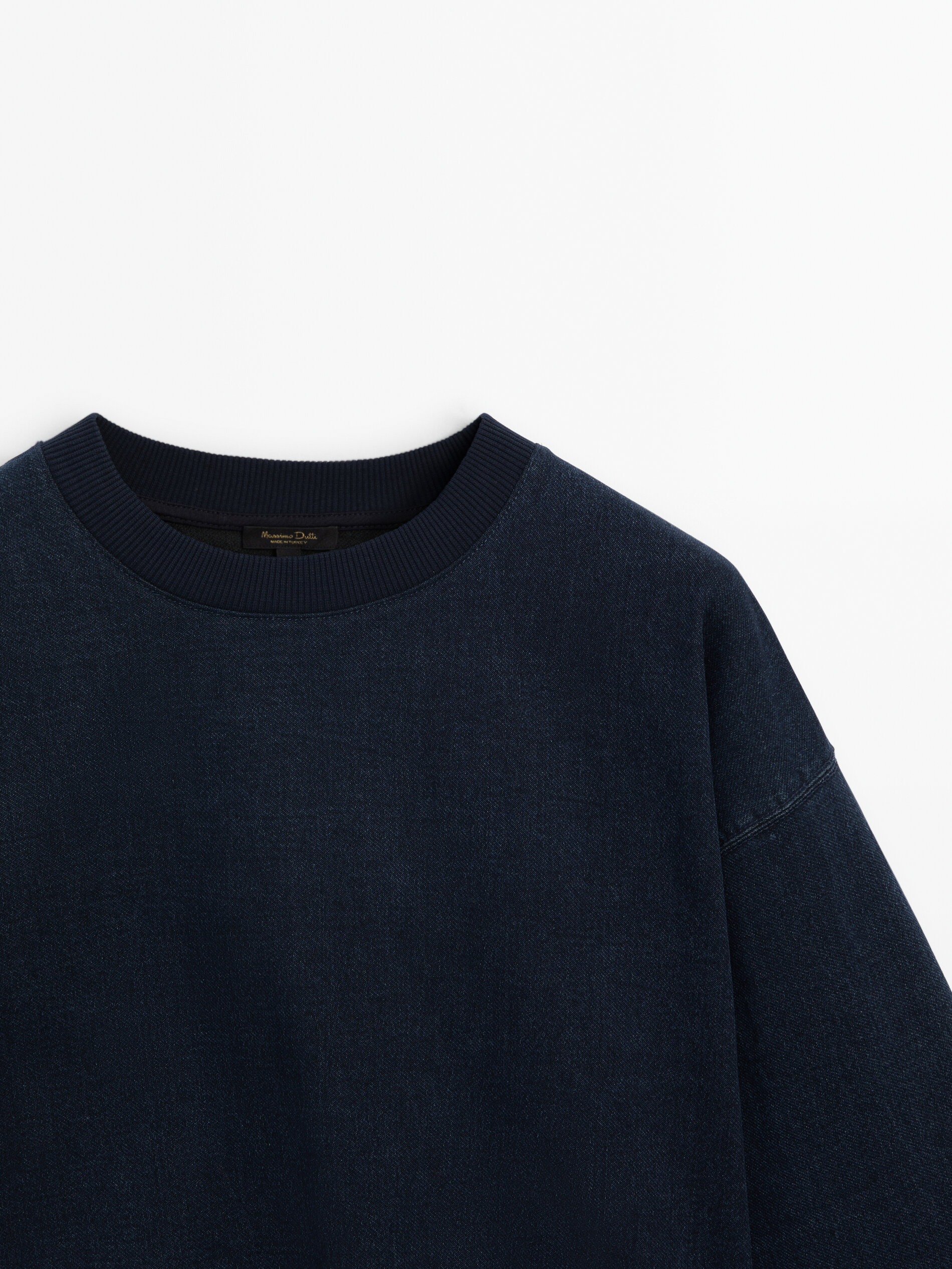 Cotton blend denim sweatshirt