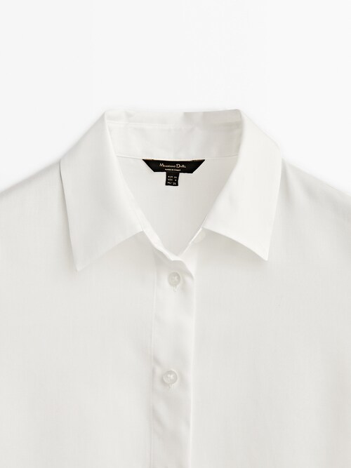Flowing shirt · Cream, Deep Blue · Shirts | Massimo Dutti