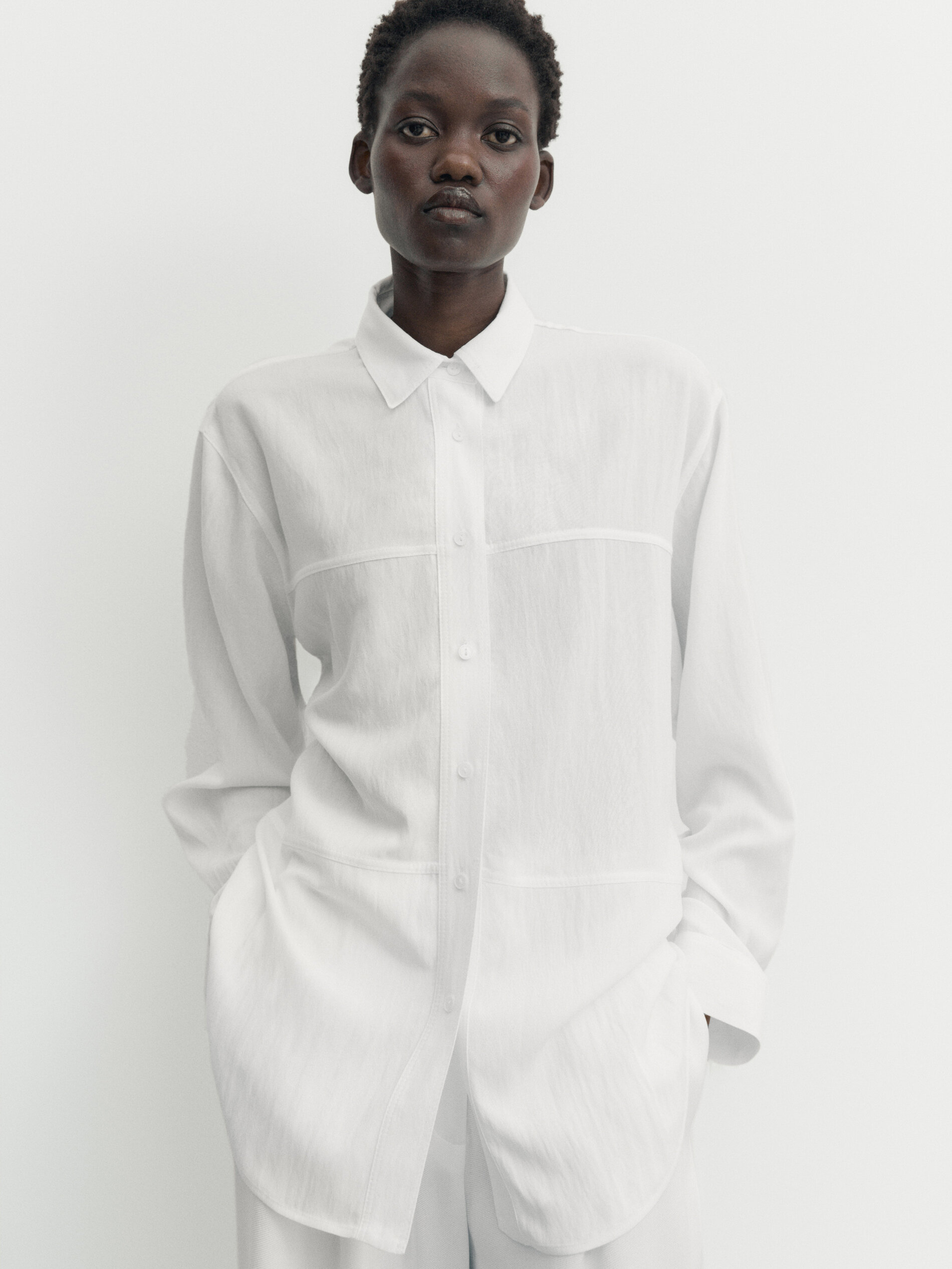 Camisa fluida 2025 blanca